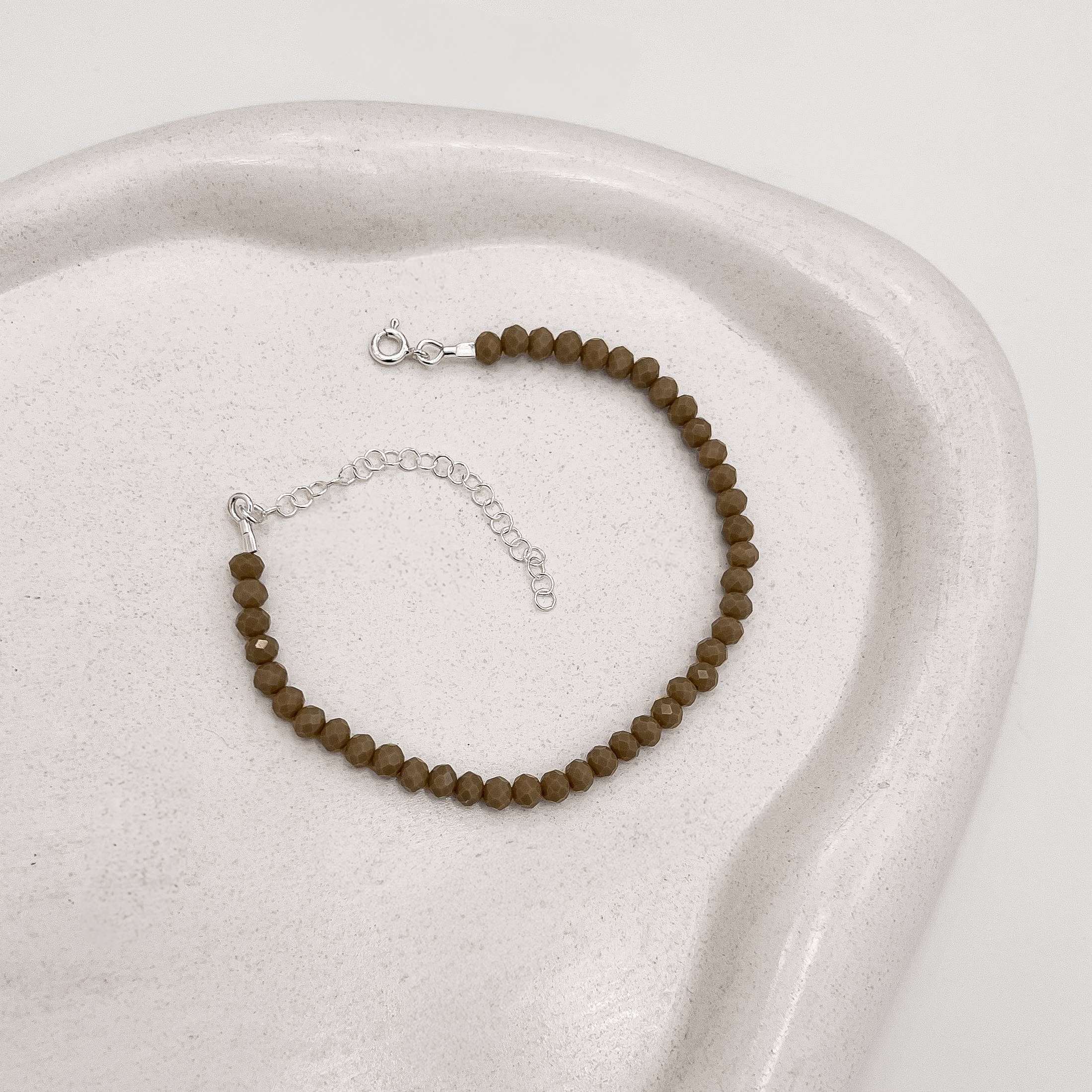 Pulseira cristal nude 4mm 16cm com alongadora