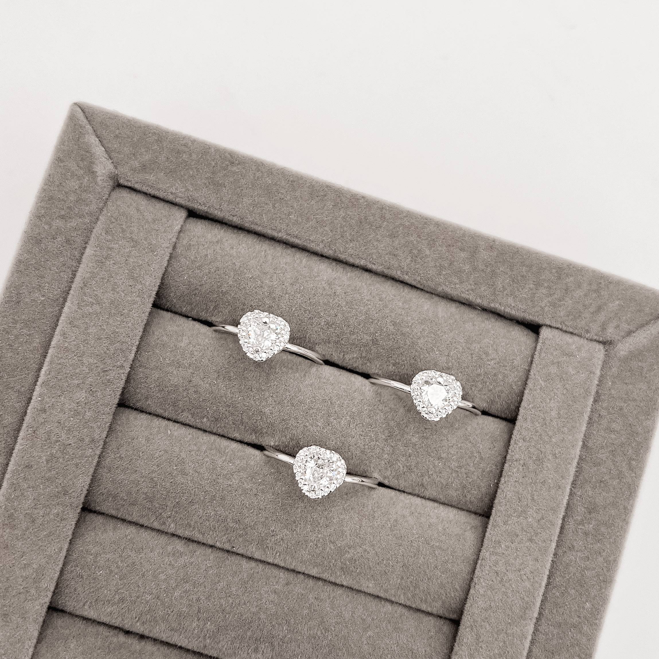 Imagem Secundária Anel zircônia coração com cravejado