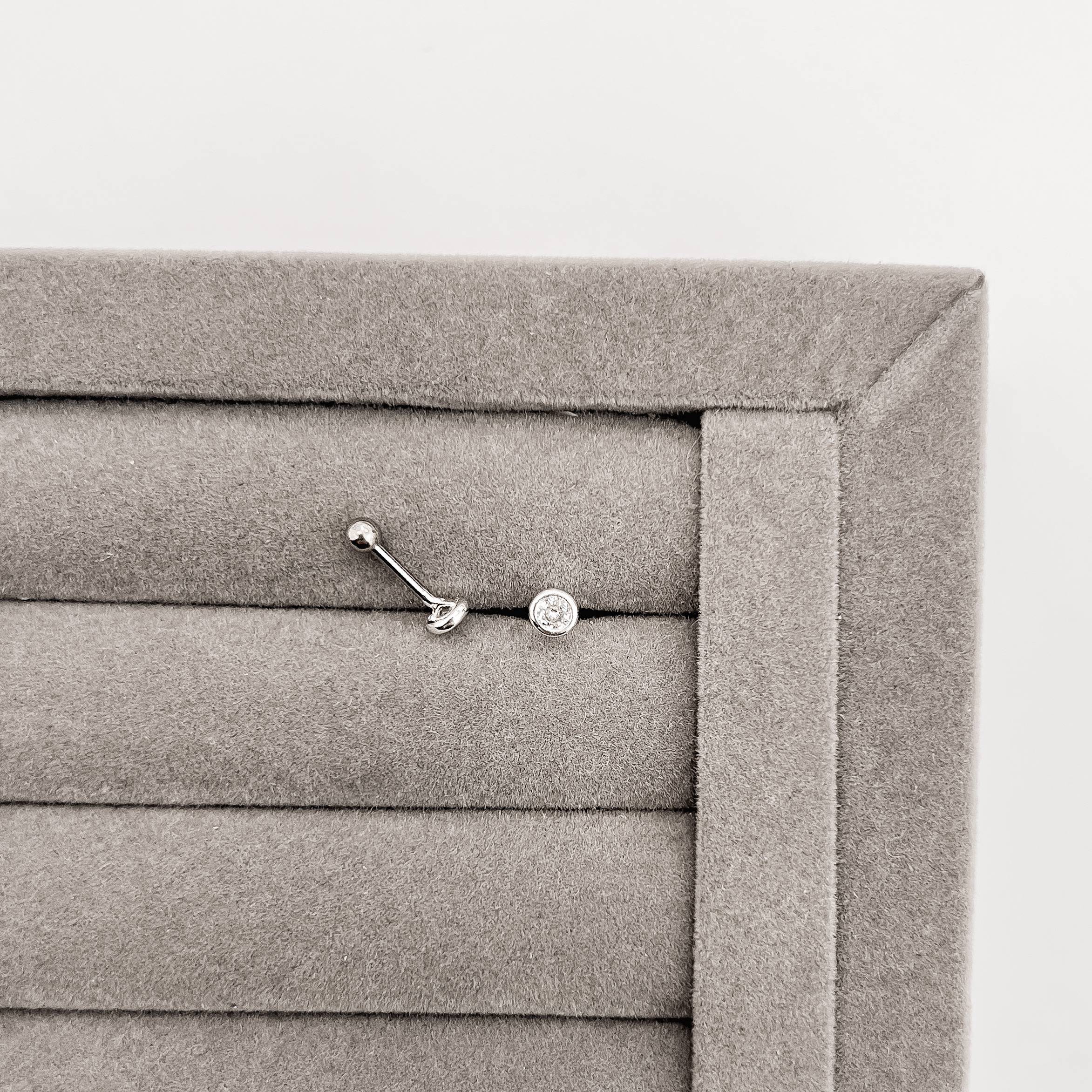 Piercing haste zircônia embutida cristal 3mm