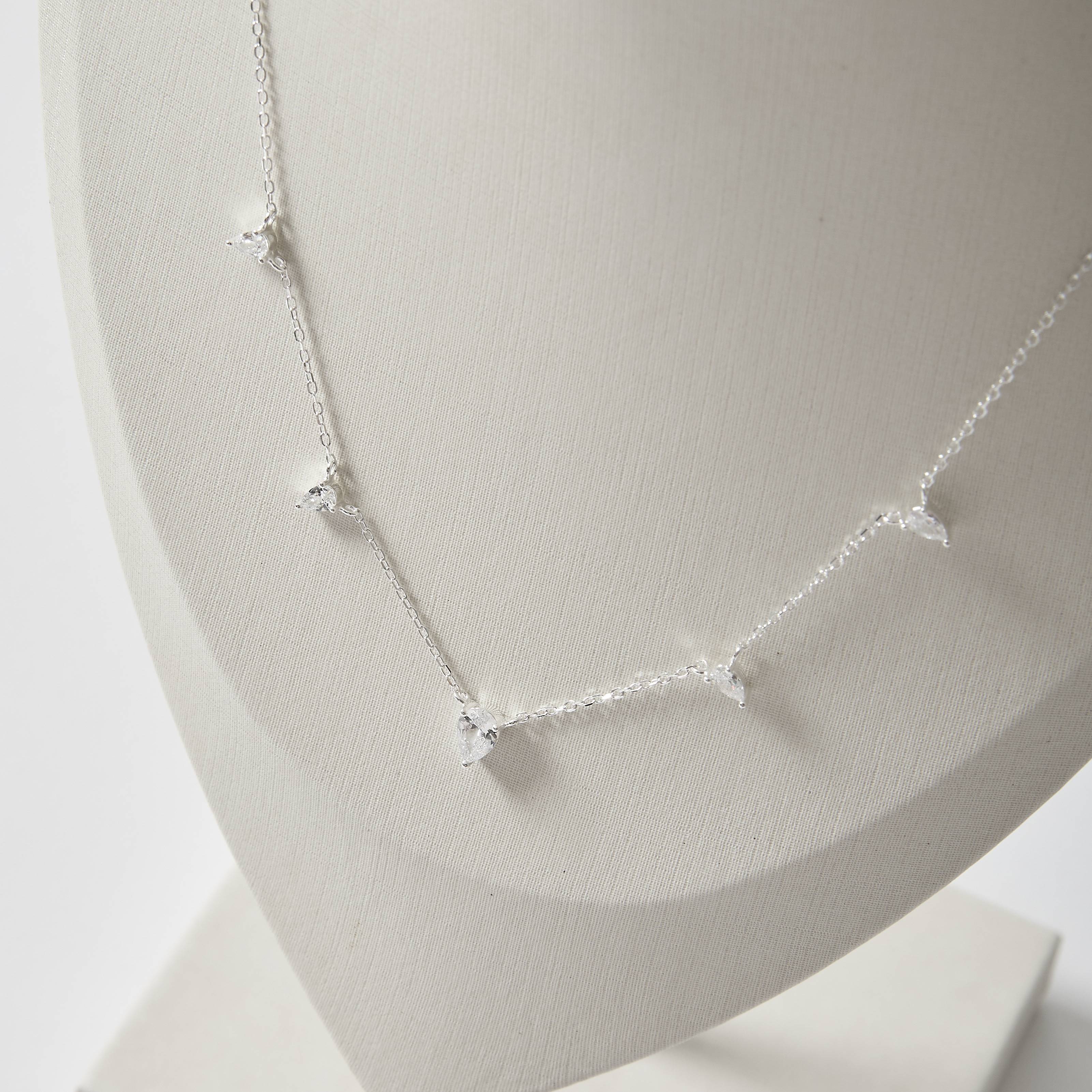 Imagem Colar entremeios zircônias gota 5 e 7mm 40+5cm