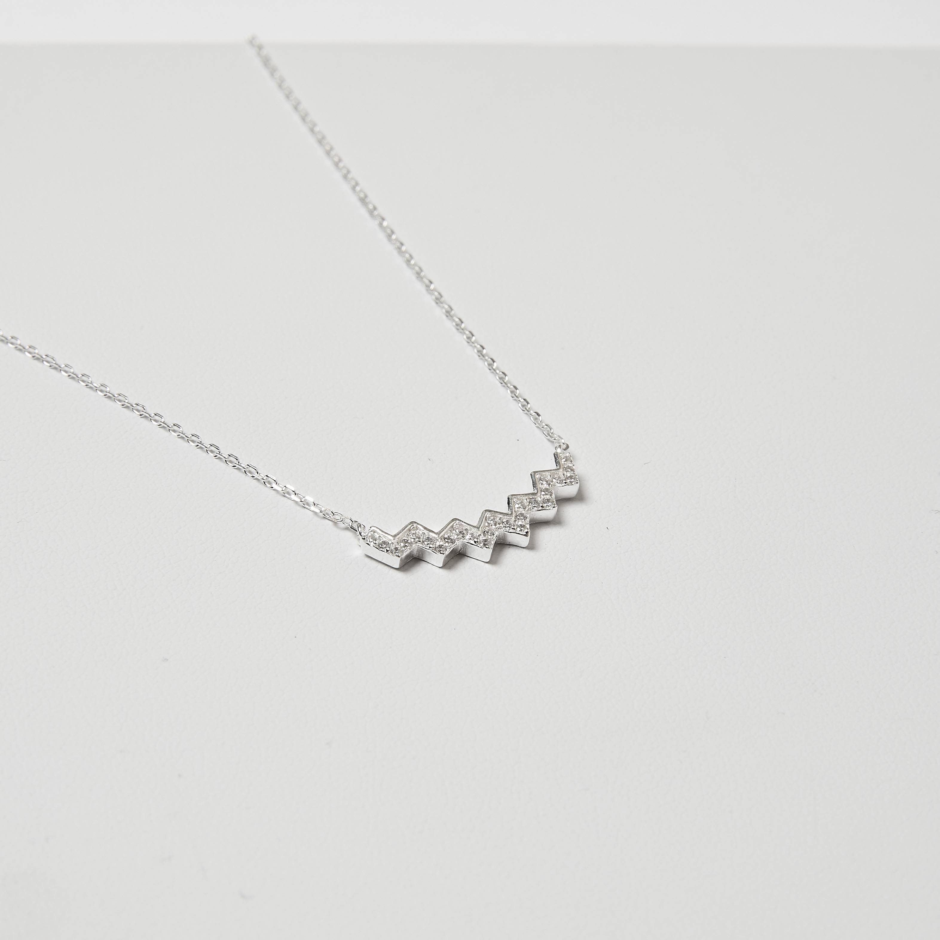 Imagem Colar entremeio zigzag cravejado 23mm 40+5cm