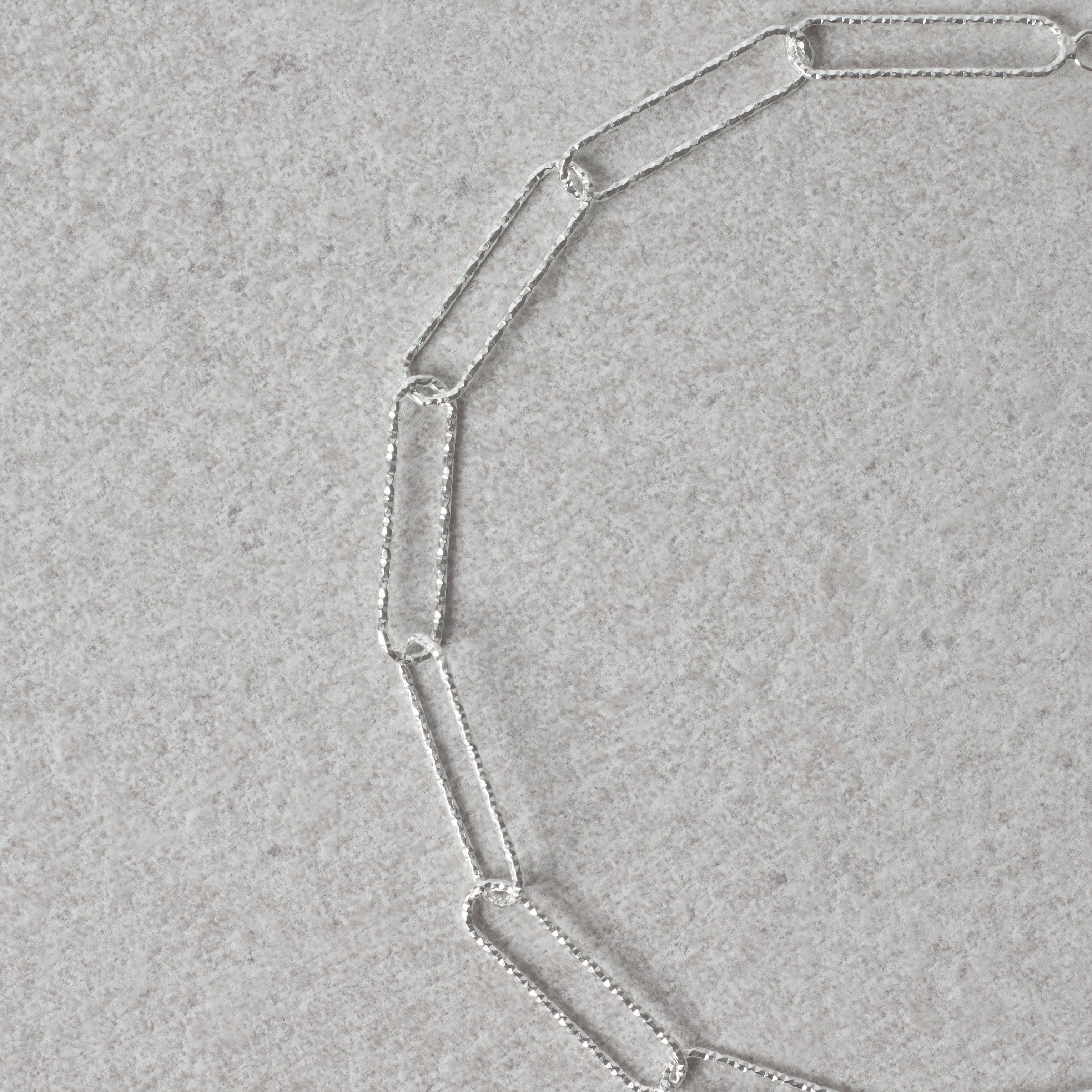 Pulseira corrente elo longo facetado 5.3 20cm