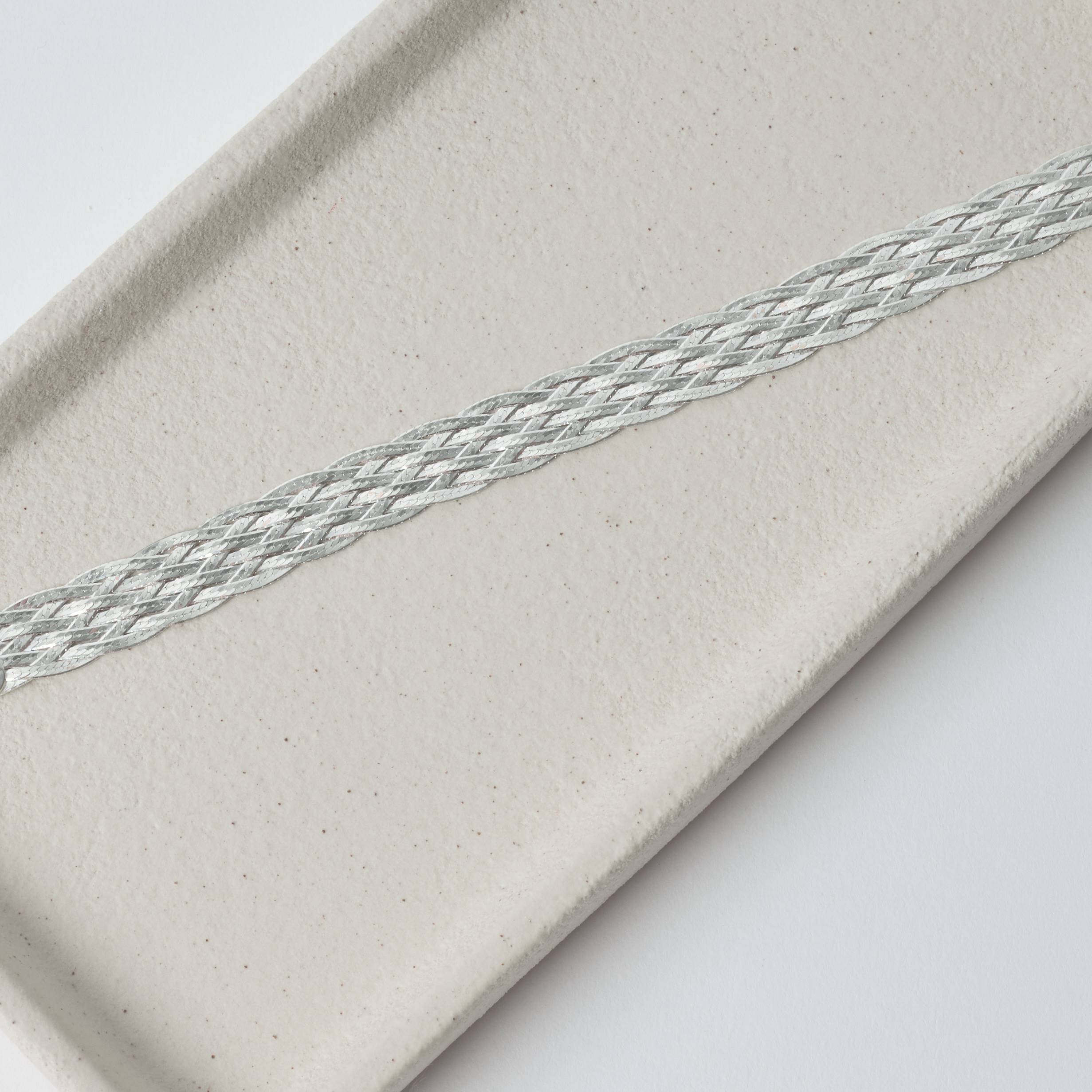 Pulseira corrente trança 6 fios 19cm