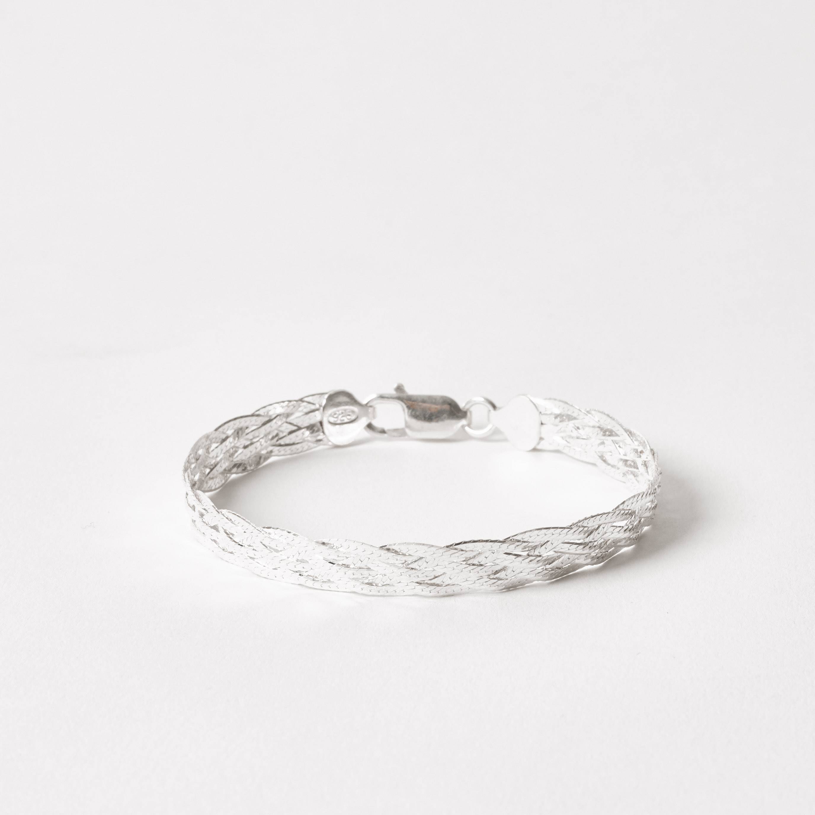 Pulseira corrente trança 4 fios 18,5cm