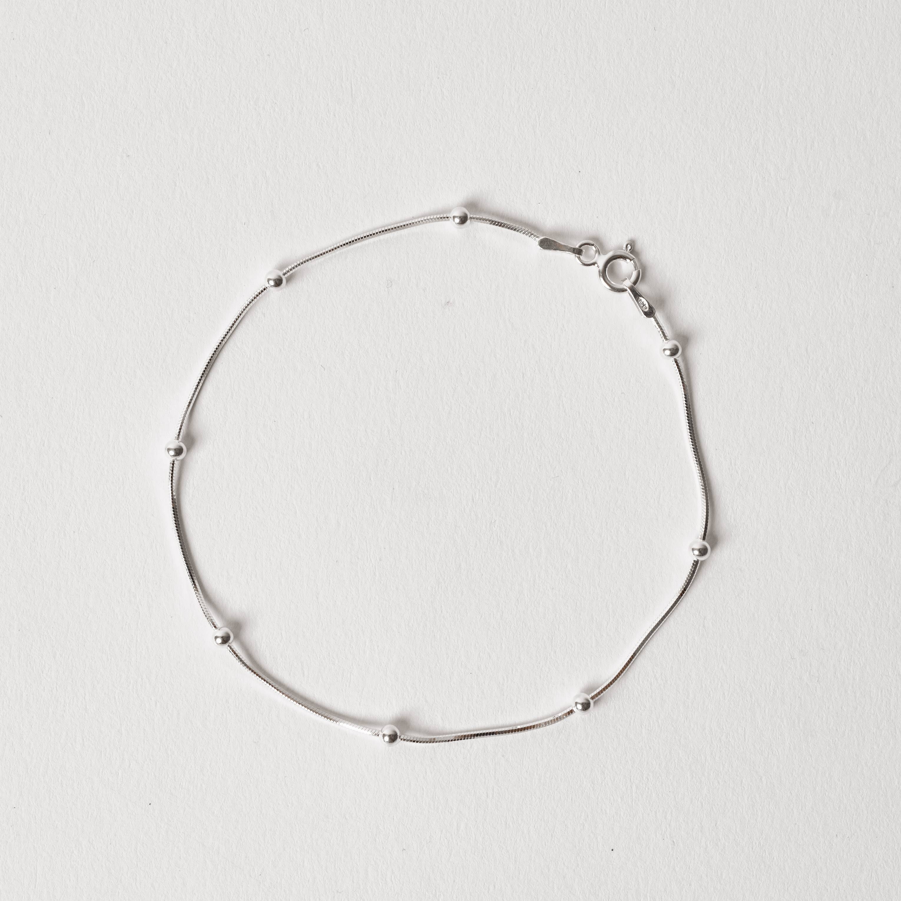 Imagem Secundária Pulseira corrente rabo de rato com bolas 2.4 19cm