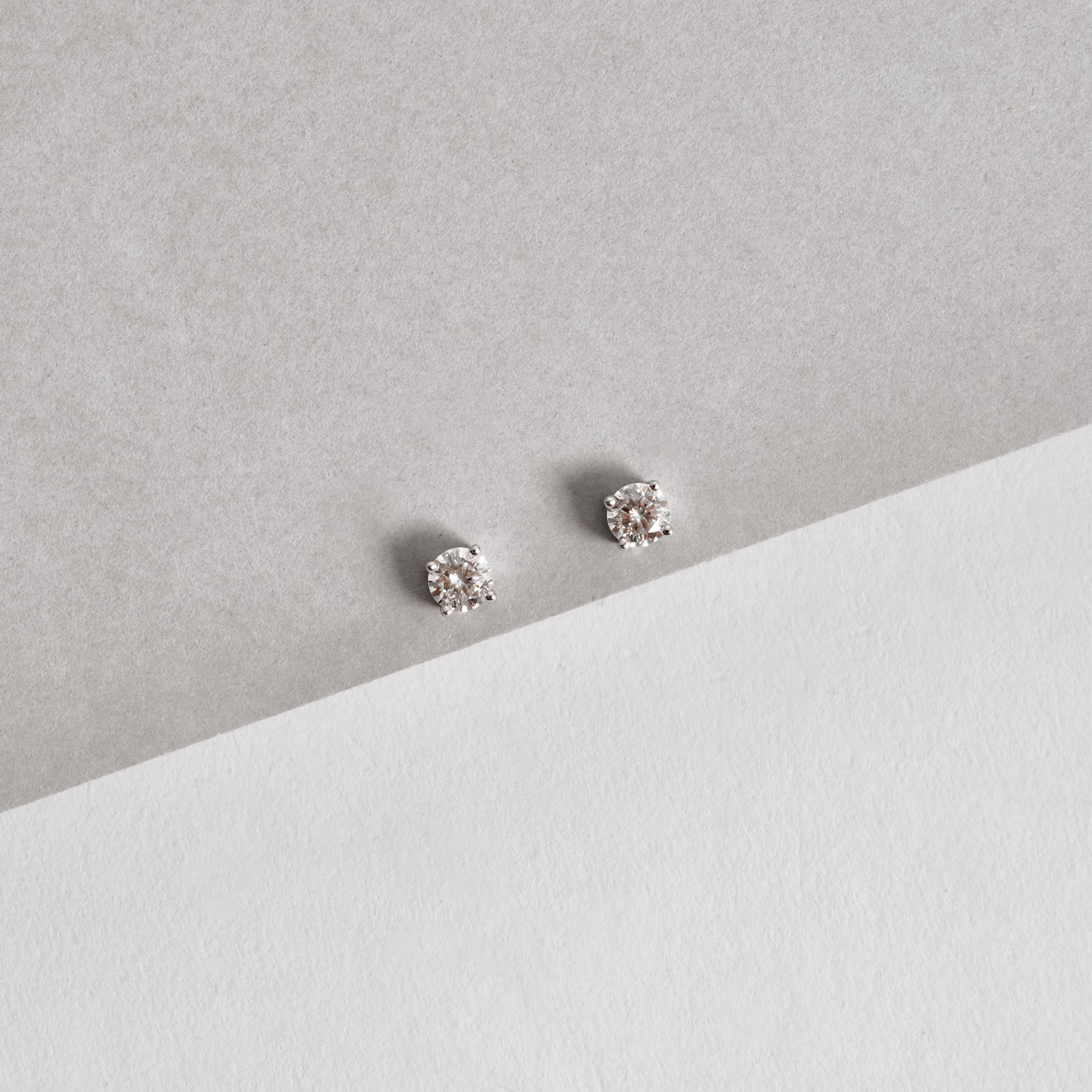 Imagem Secundária Brinco moissanite cristal 5mm ródio