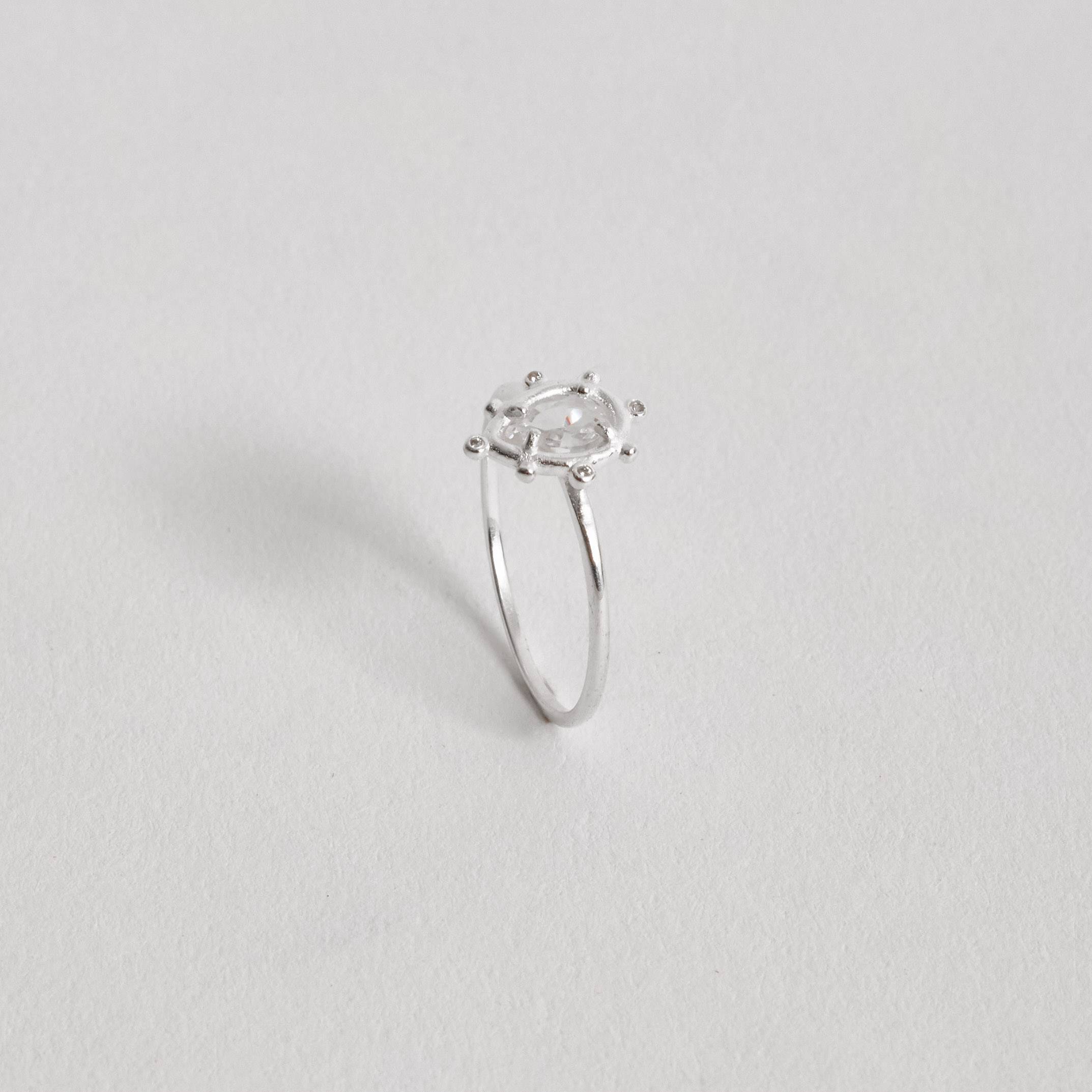 Imagem Secundária Anel fino zircônia gota trabalhada