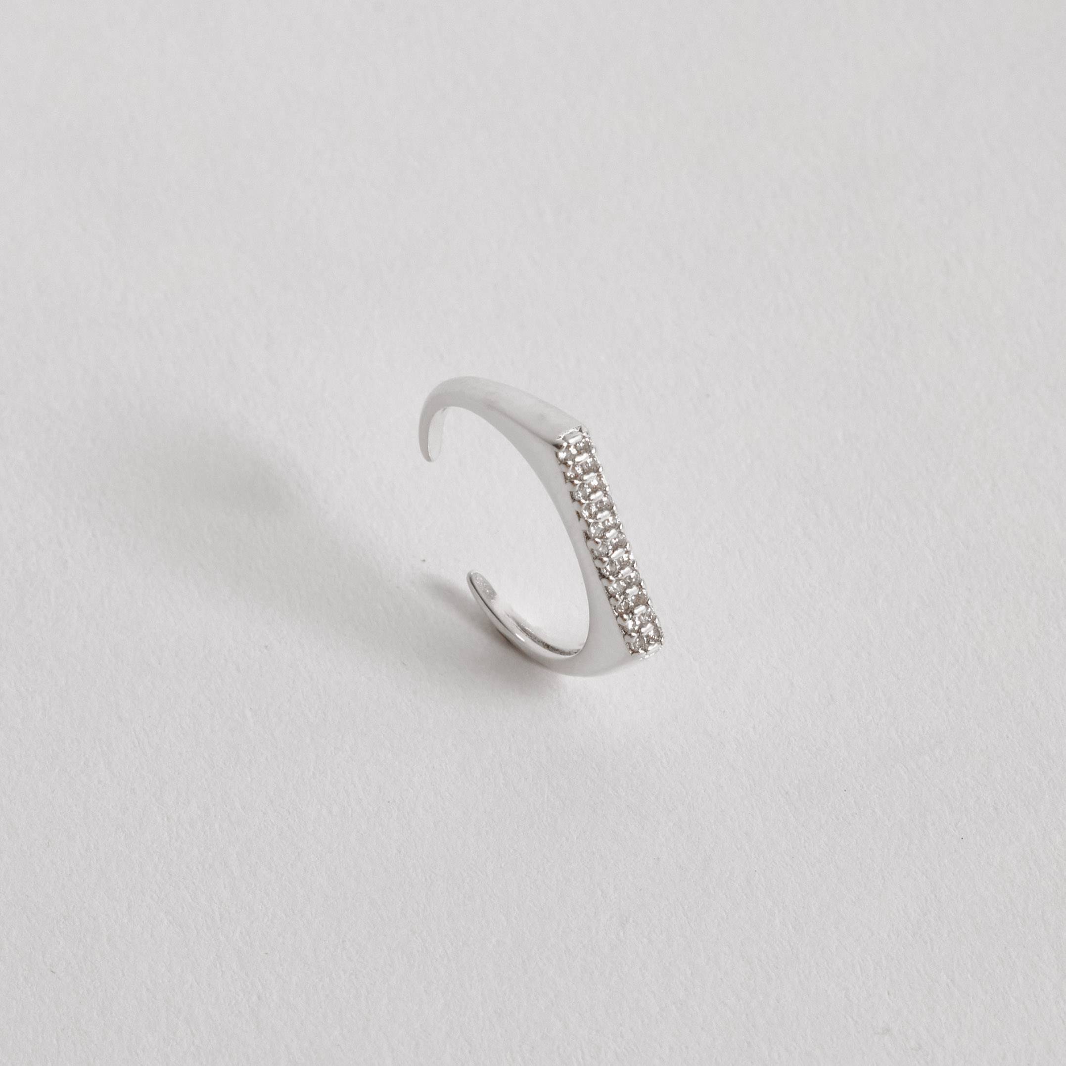 Imagem Anel reto cravejado dedinho aberto