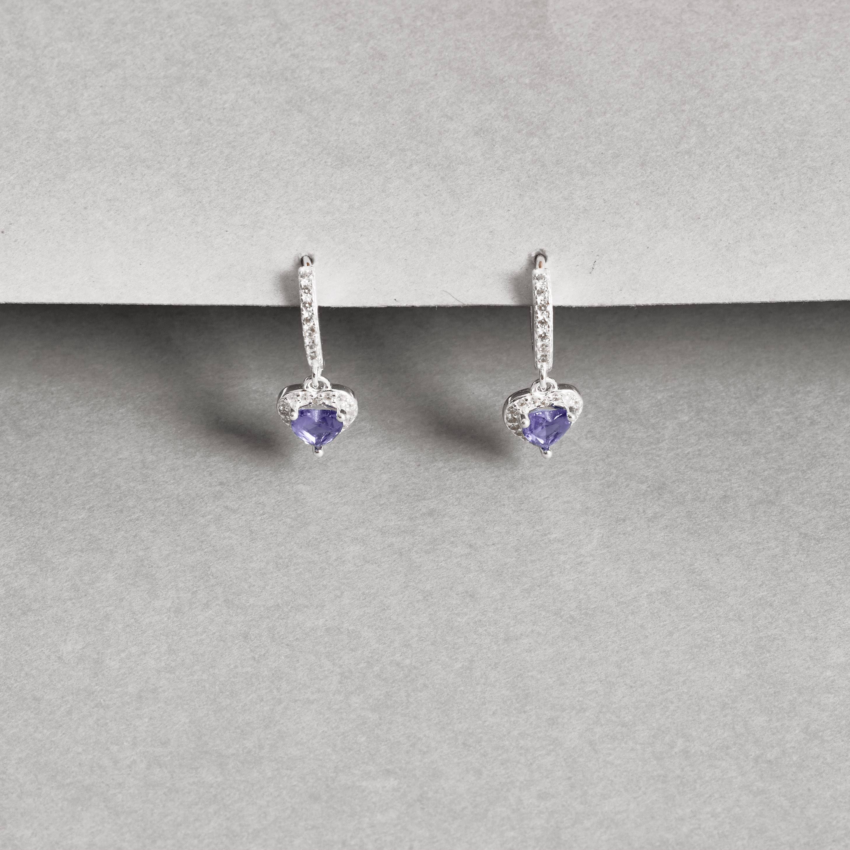 Imagem Secundária Argola click cravejada 11mm pingente zircônia coração lilás