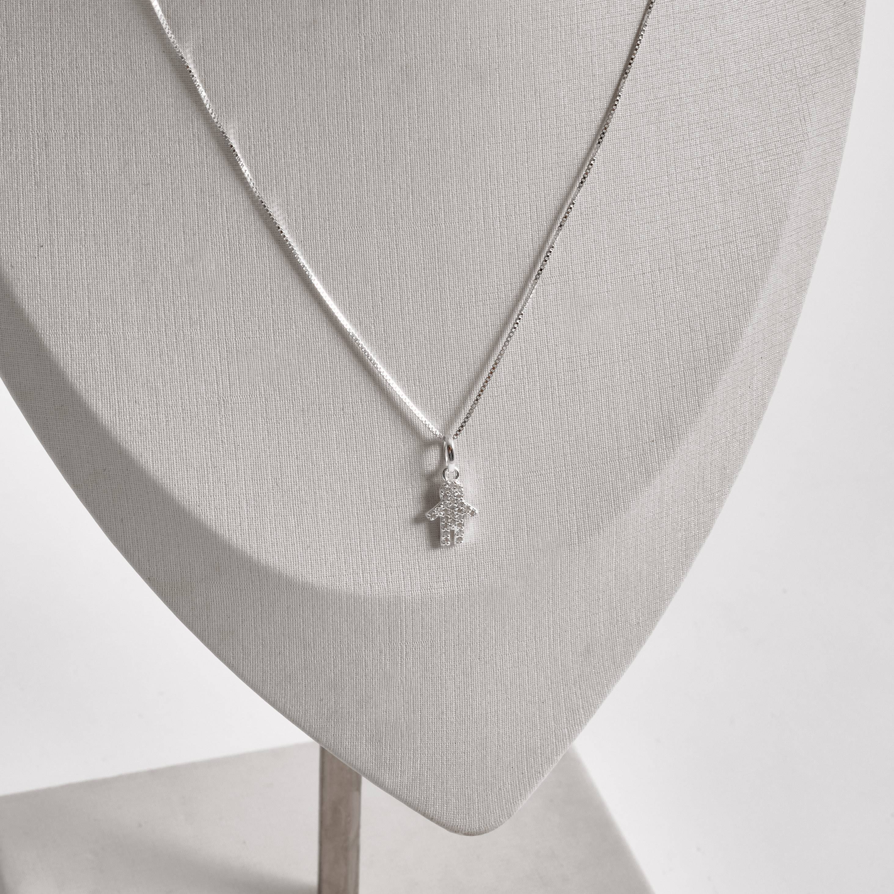 Imagem Secundária Colar pingente menino todo cravejado 10mm 40cm