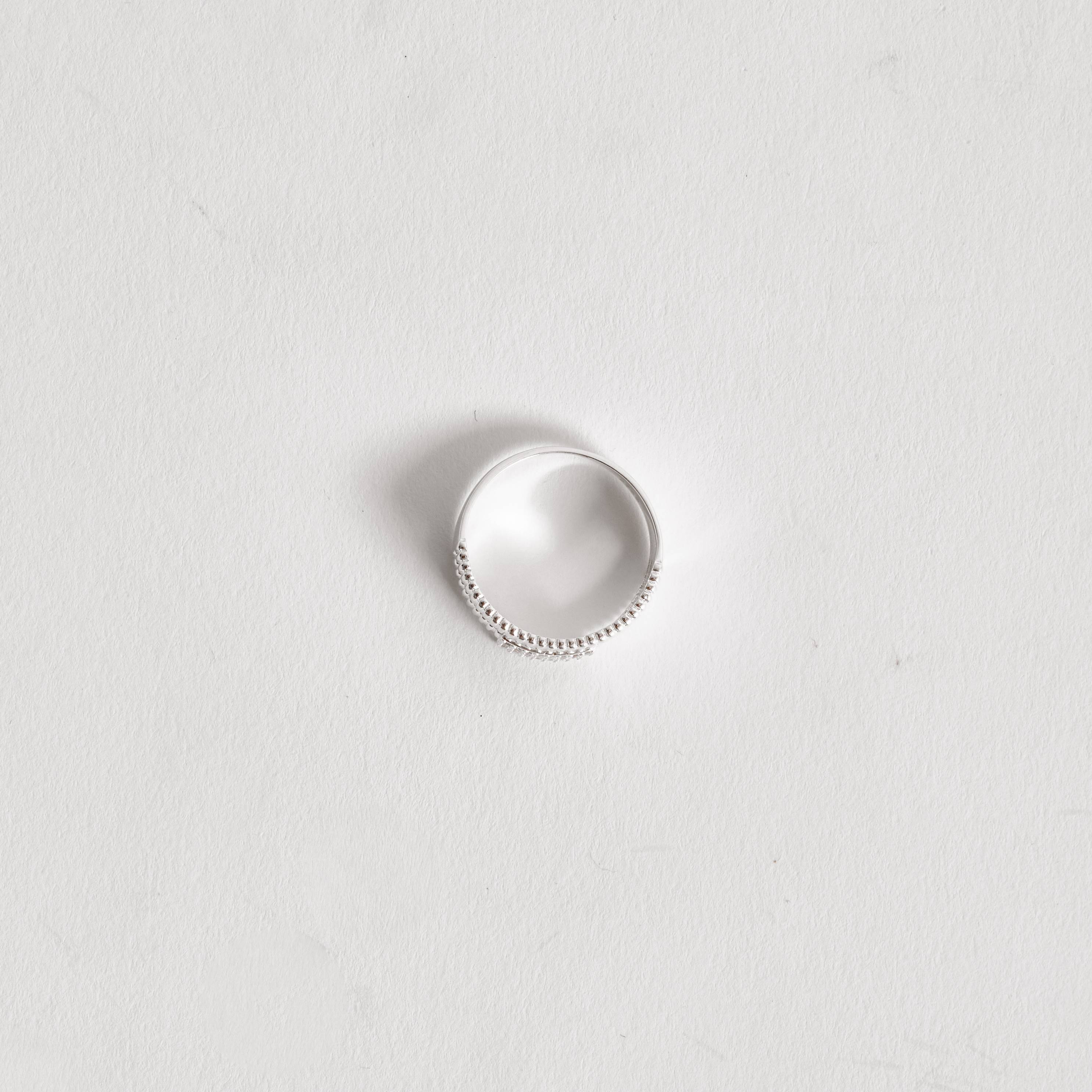 Imagem Secundária Anel duplo riscado com cravejado