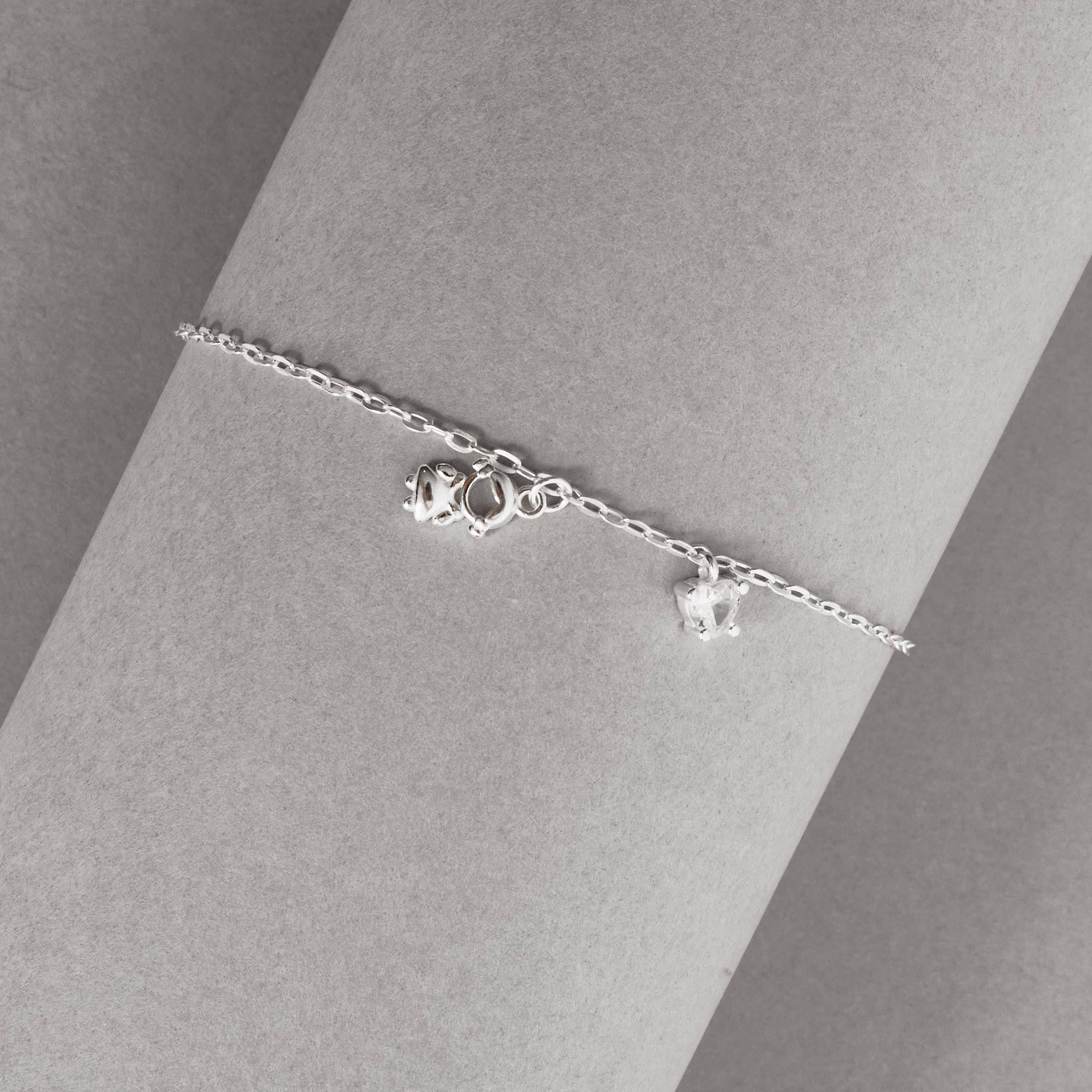 Imagem Secundária Pulseira pingentes menina e zircônia coração