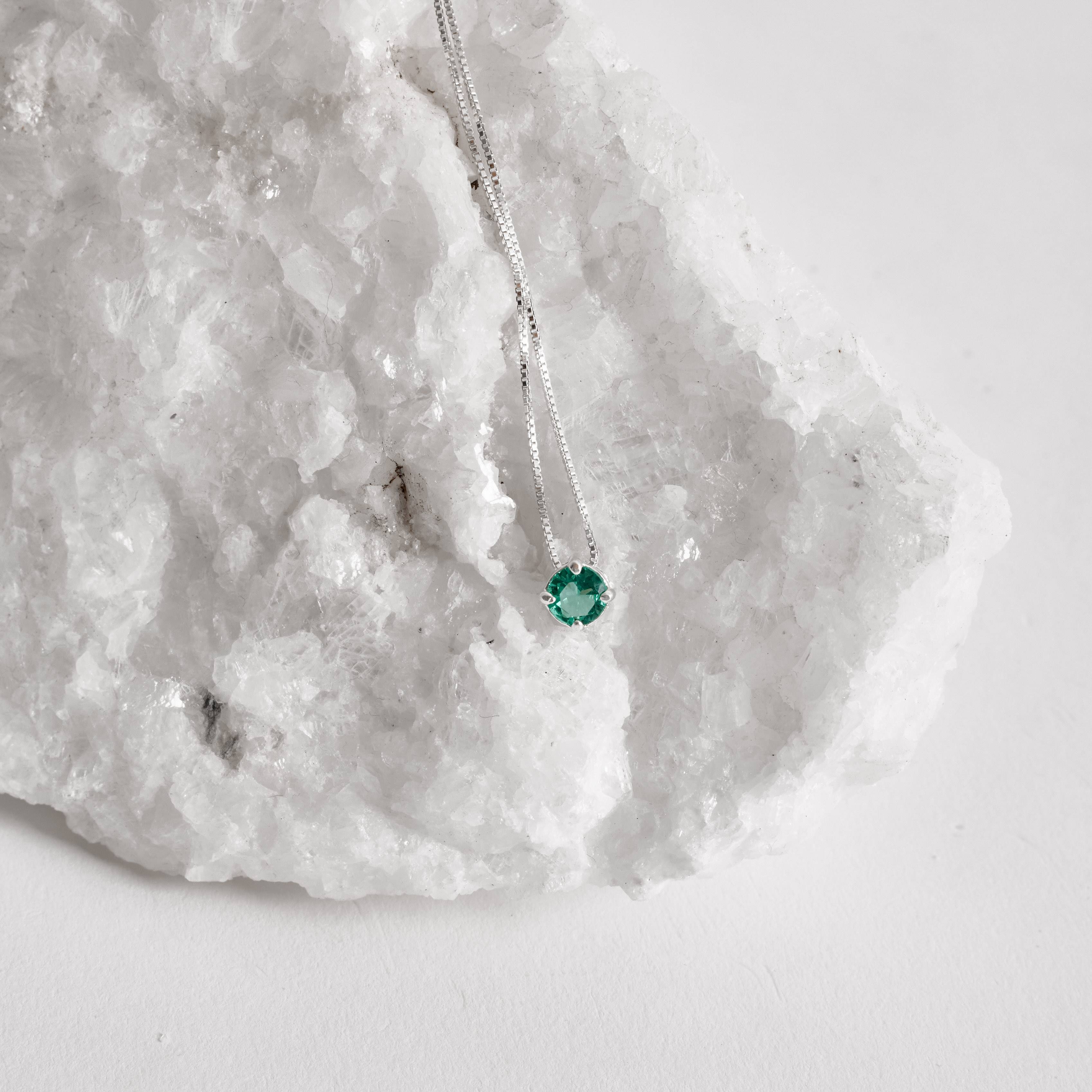 Imagem Secundária Colar zircônia redonda acqua 5mm 40cm