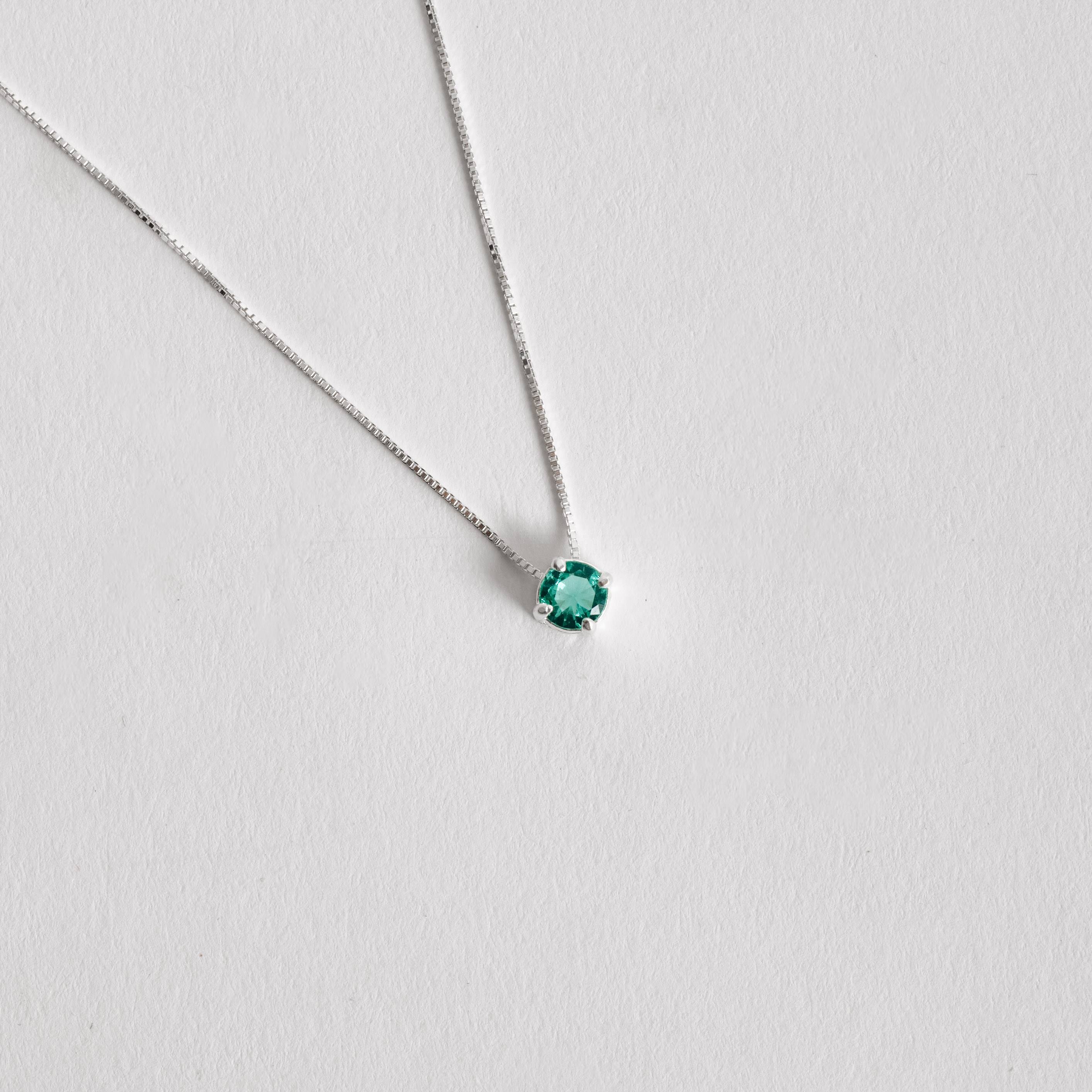 Imagem Colar zircônia redonda turmalina 5mm 40cm