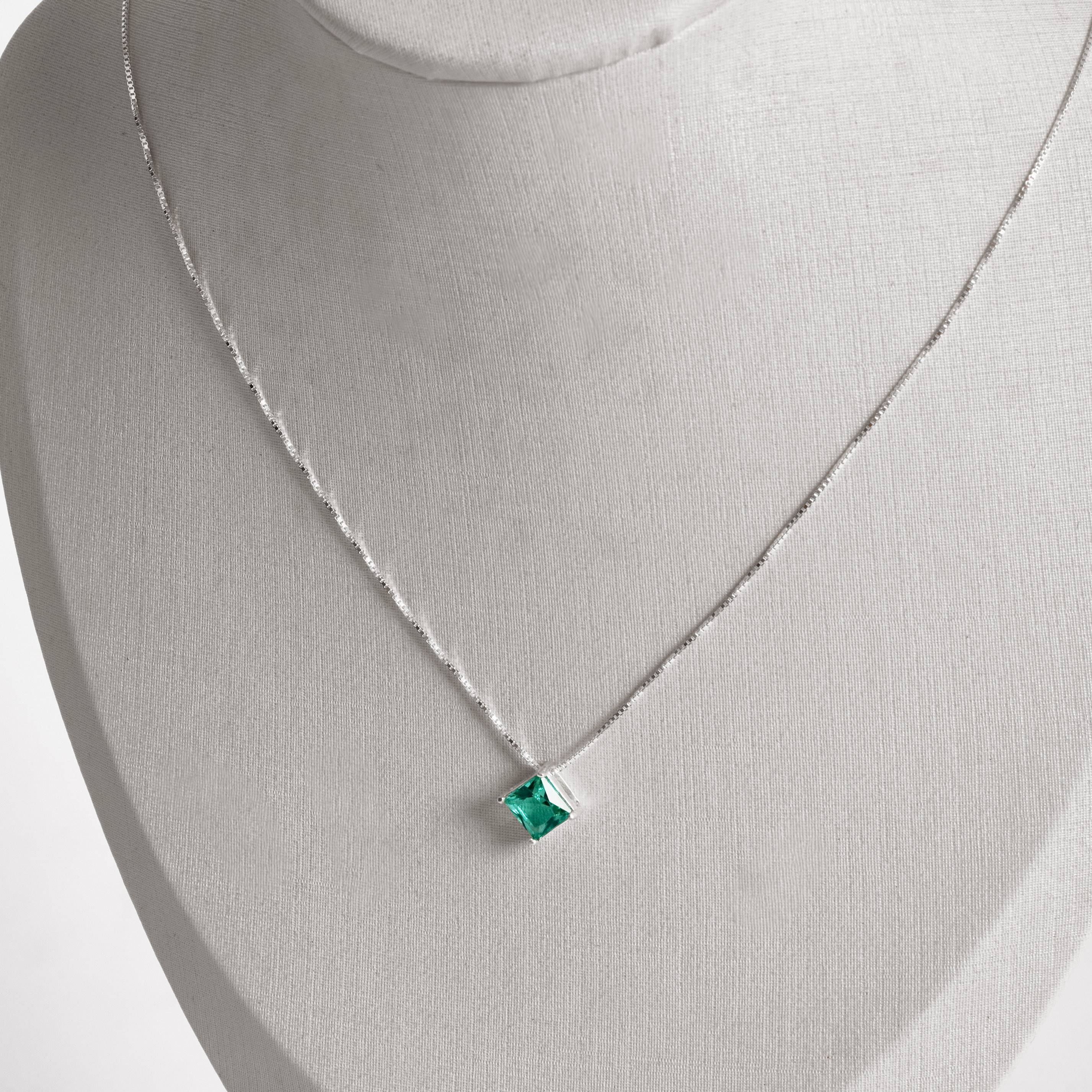 Imagem Colar zircônia losango acqua 10mm 45cm