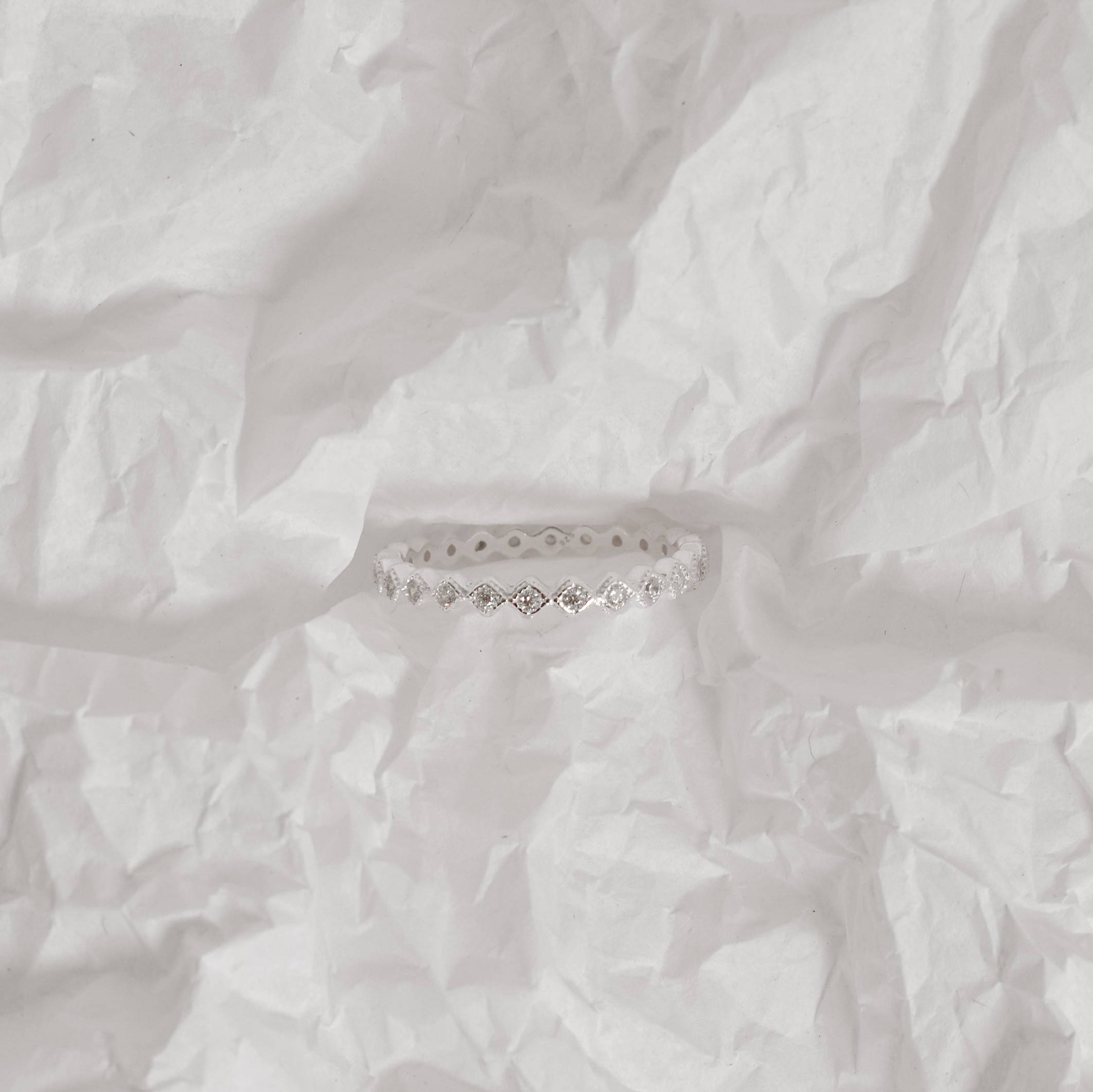 Imagem Anel losangos cravejados