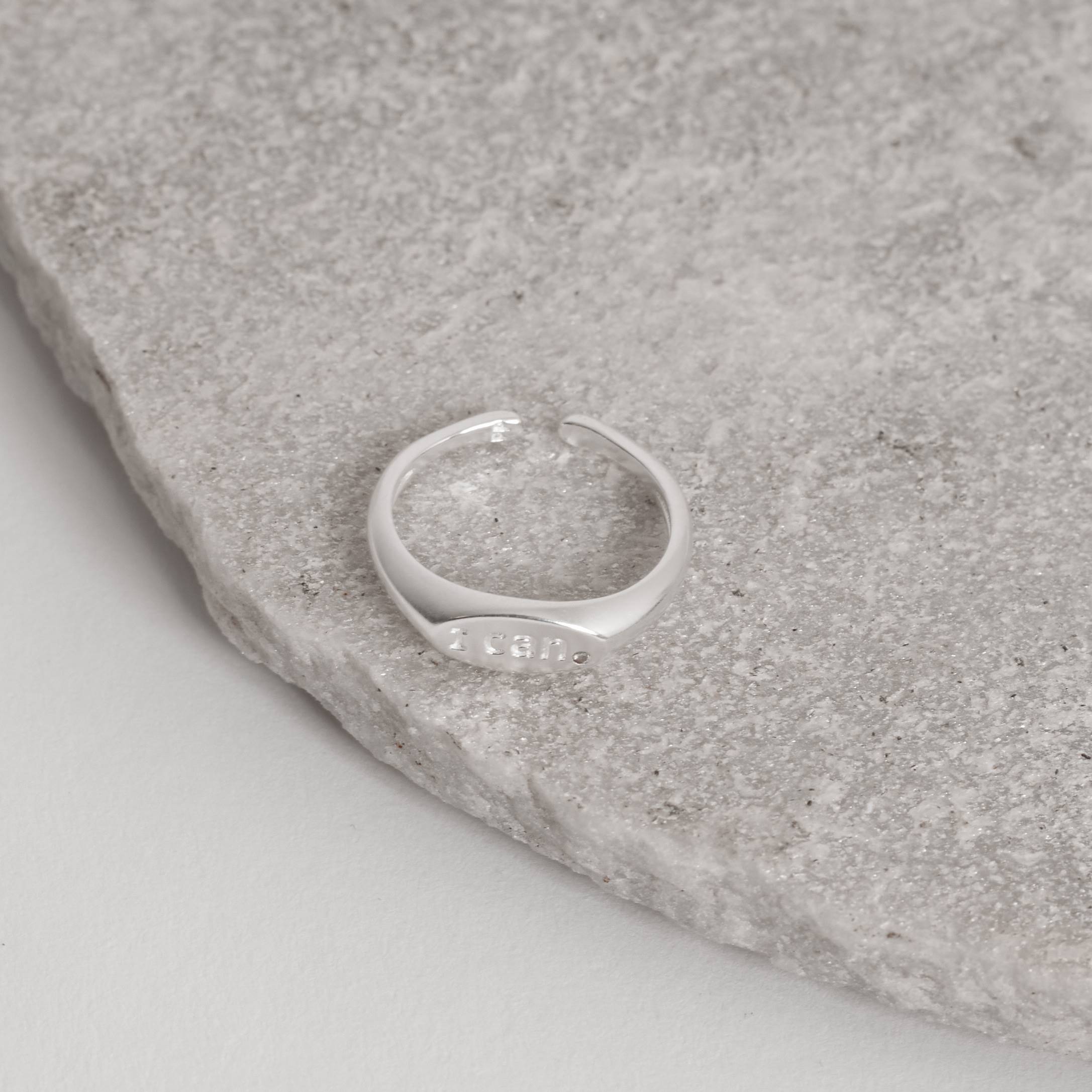 Imagem Anel dedinho I can detalhe zircônia aberto