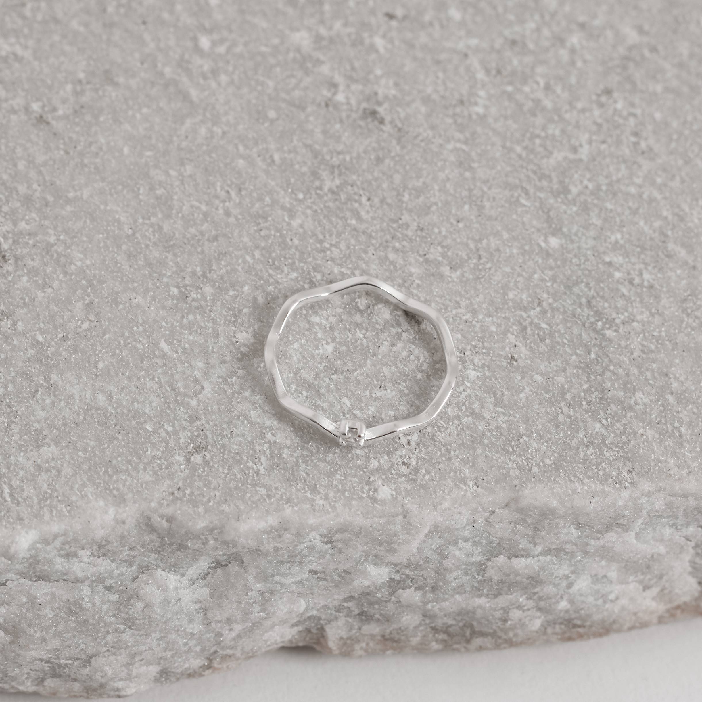 Imagem Secundária Anel fio ondulado com zircônia