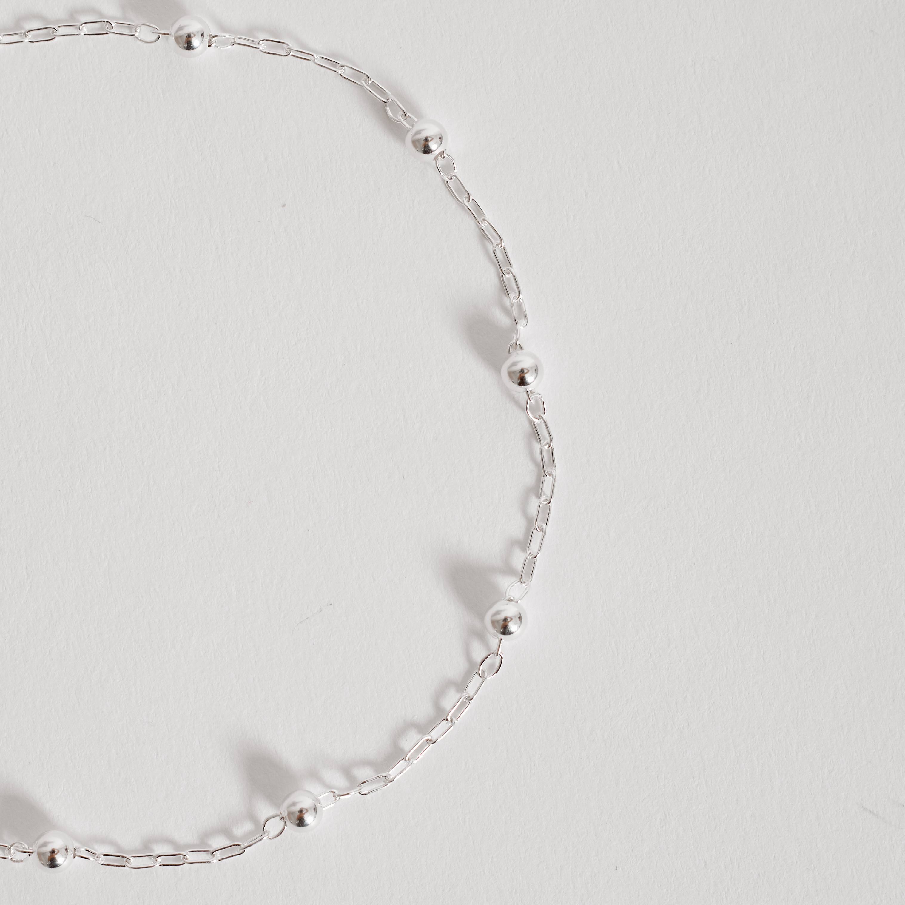 Pulseira entremeios bolas 4mm corrente cartier 19cm