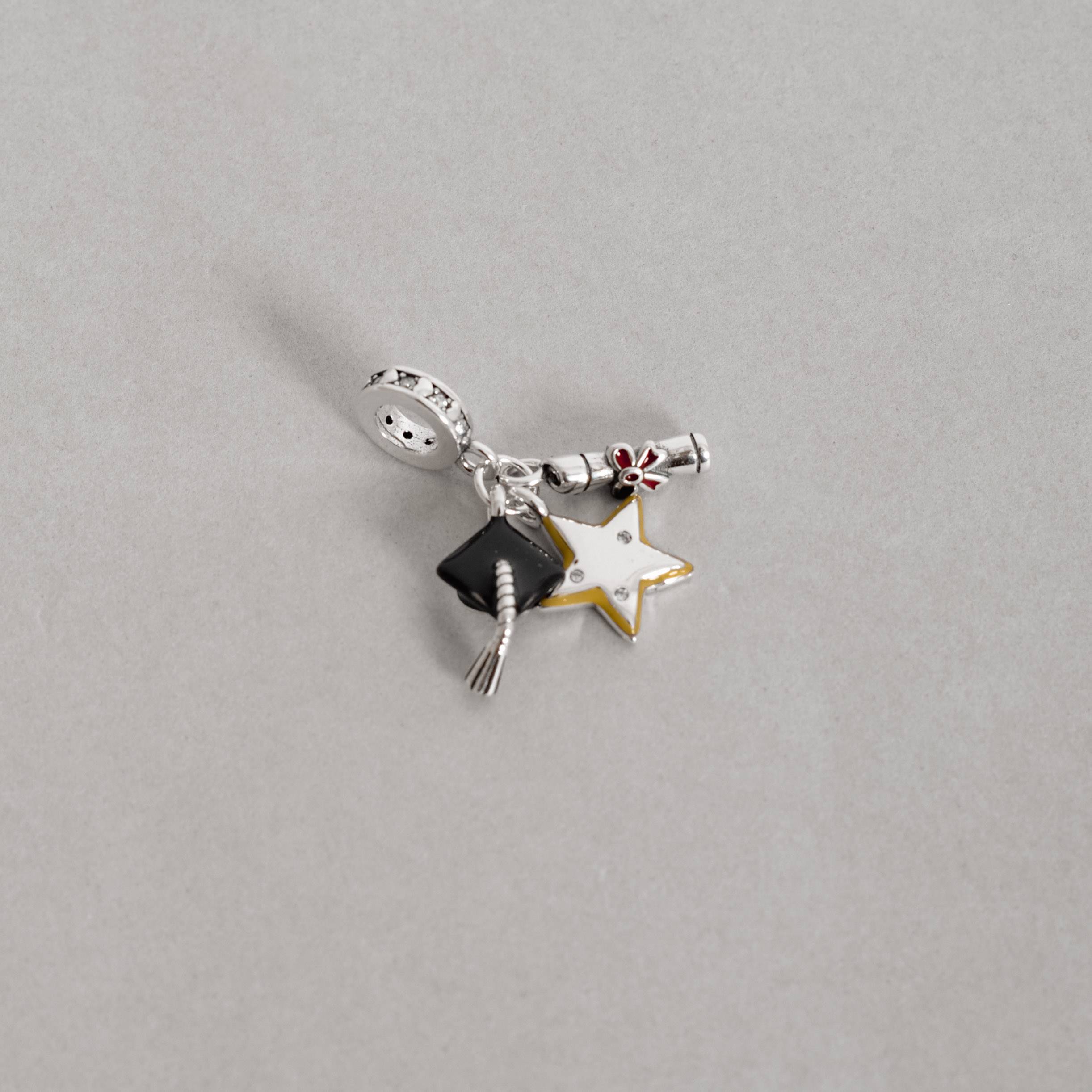 Berloque pingentes formatura elo cravejado envelhecido