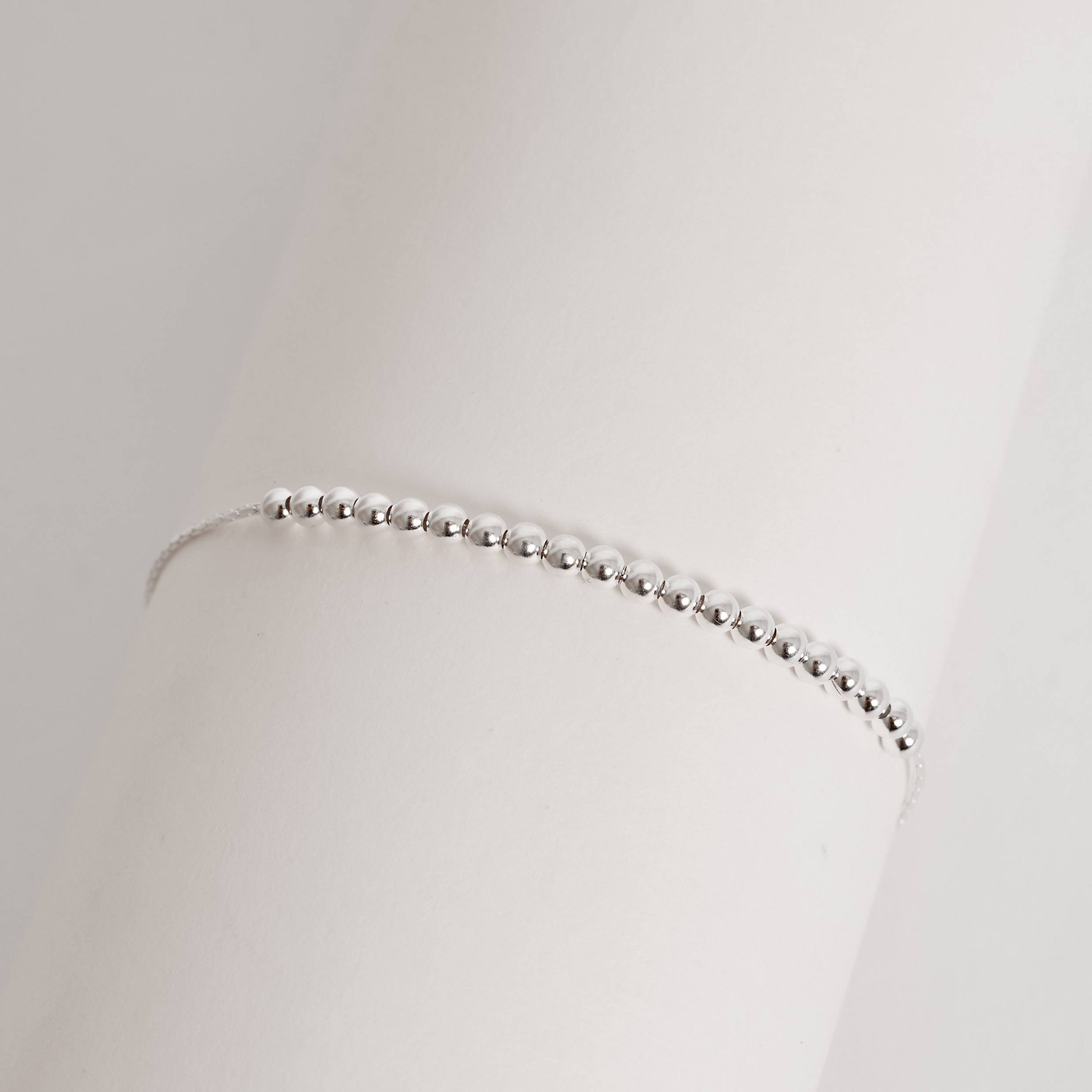 Imagem Secundária Pulseira entremeio bolas 3mm regulável fecho bola