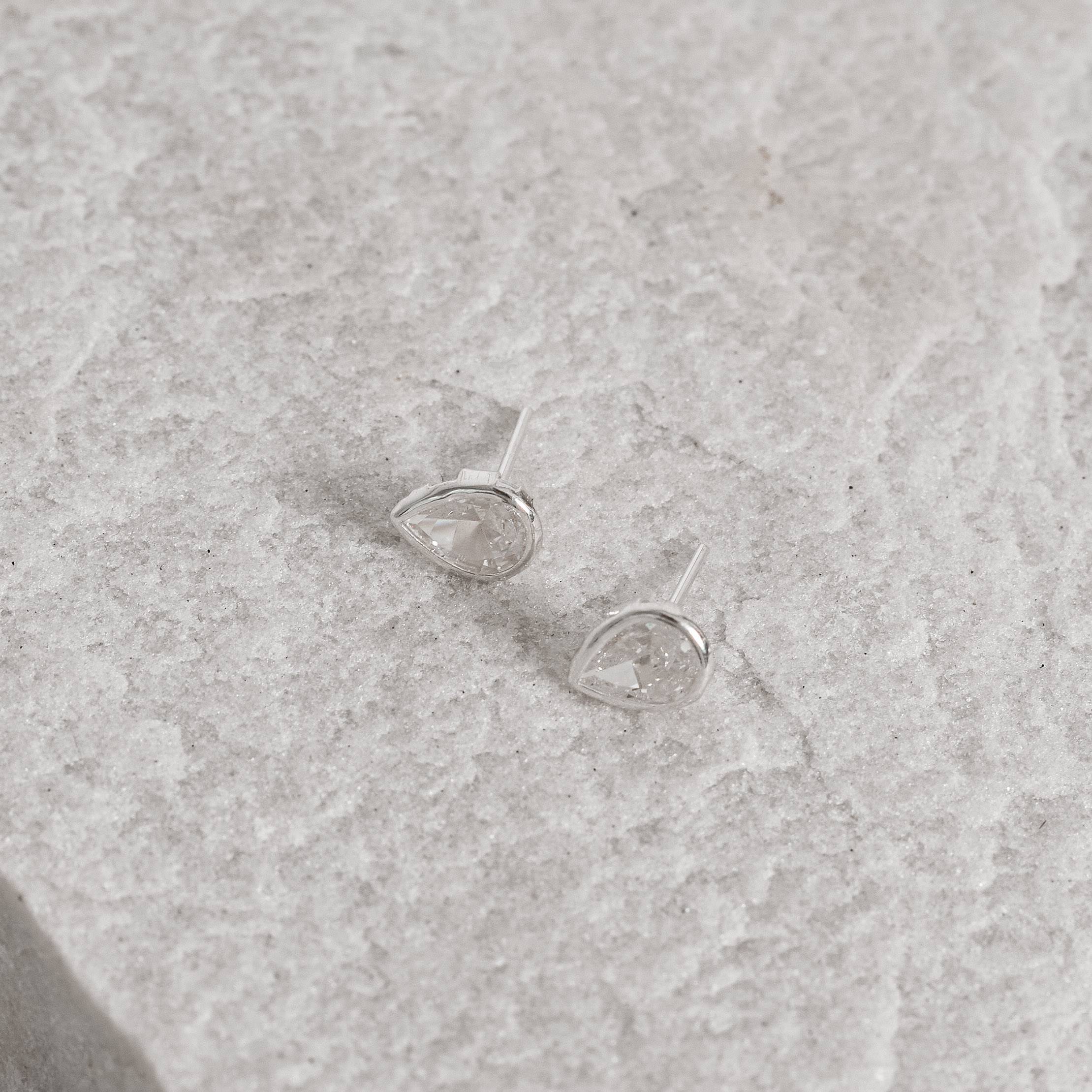 Imagem Brinco zircônia gota embutida 8mm