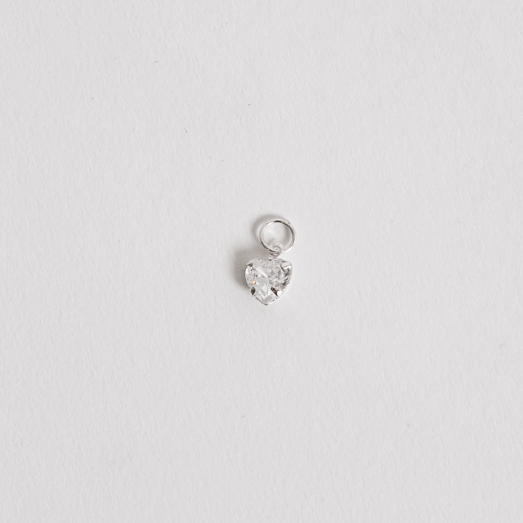 Pingente zircônia coração 6mm