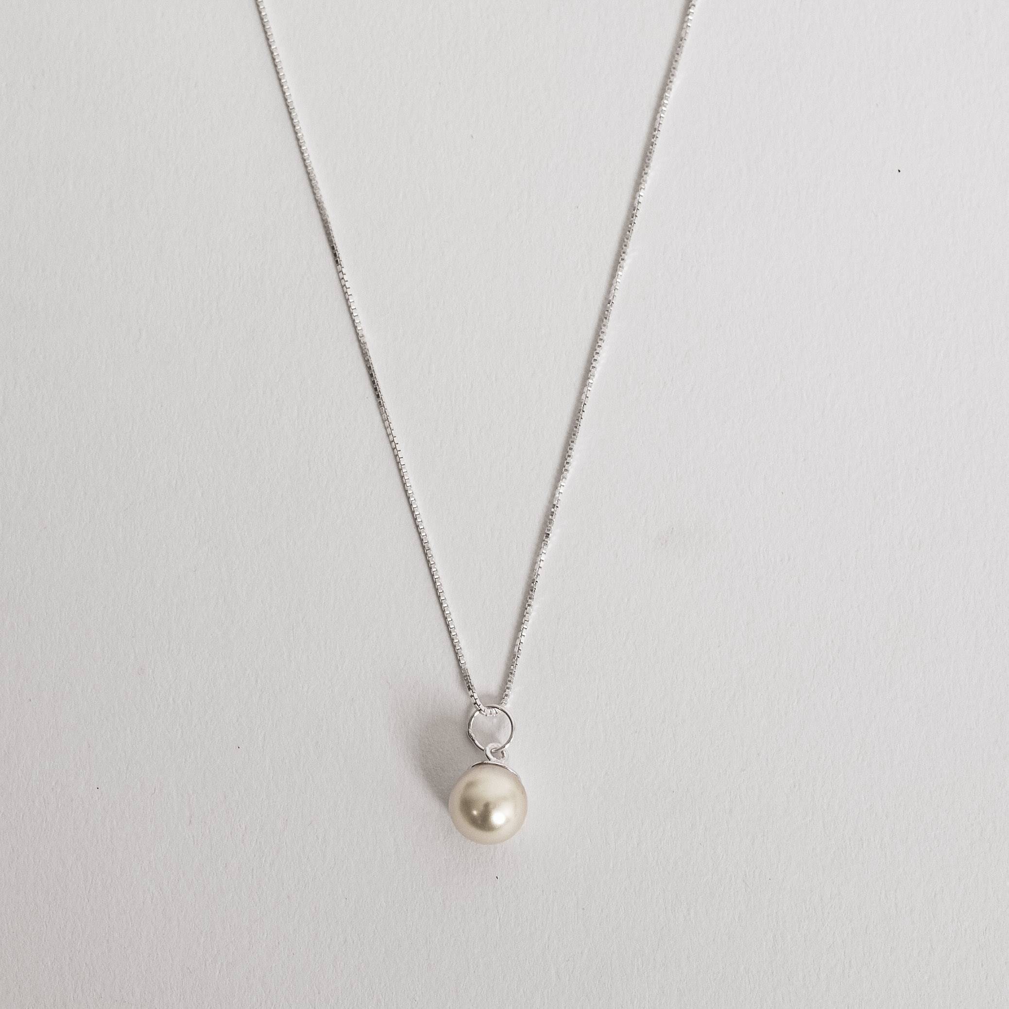 Imagem Secundária Colar pingente pérola sintética 8mm 40cm