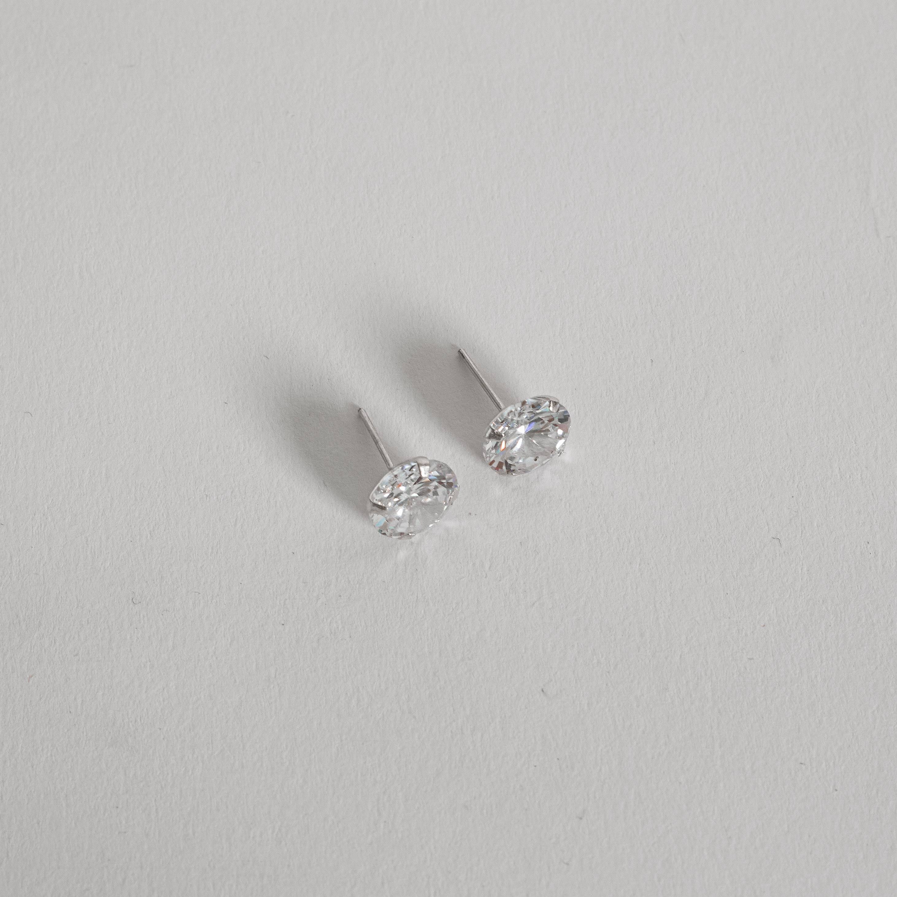 Imagem Brinco zircônia redonda cristal 9mm