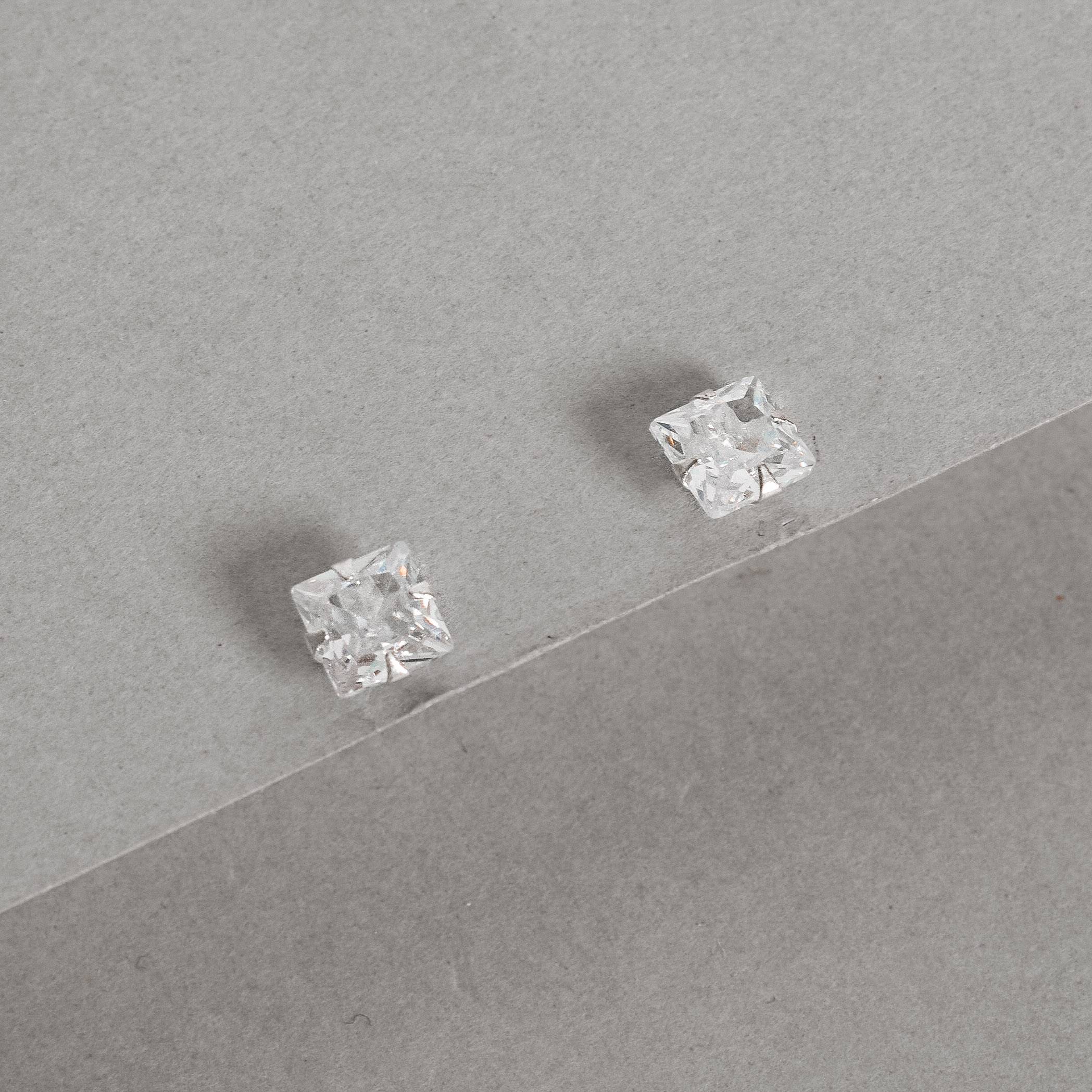 Imagem Brinco zircônia quadrada cristal 8mm