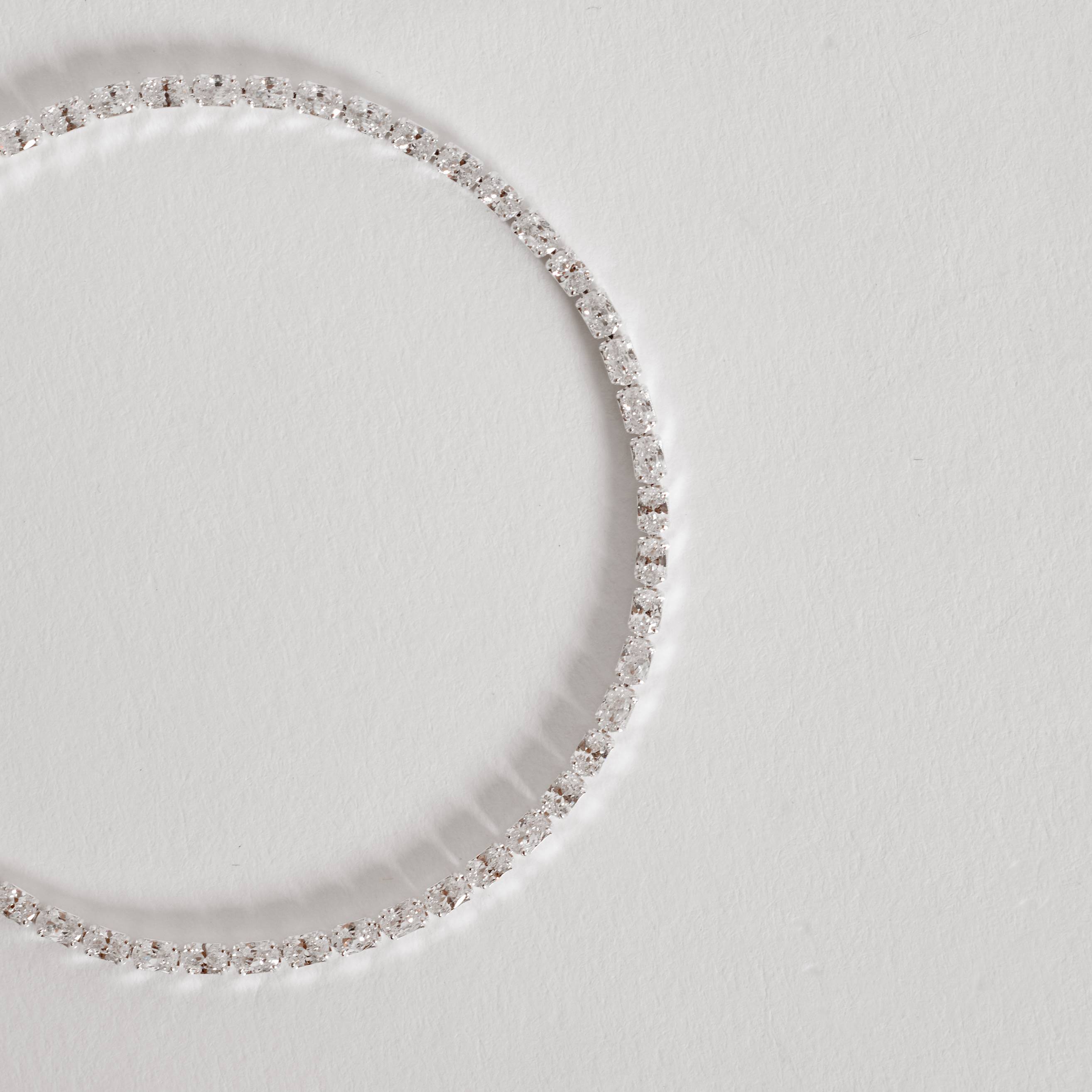 Pulseira Riviera zircônias ovais 2.1 16+4cm