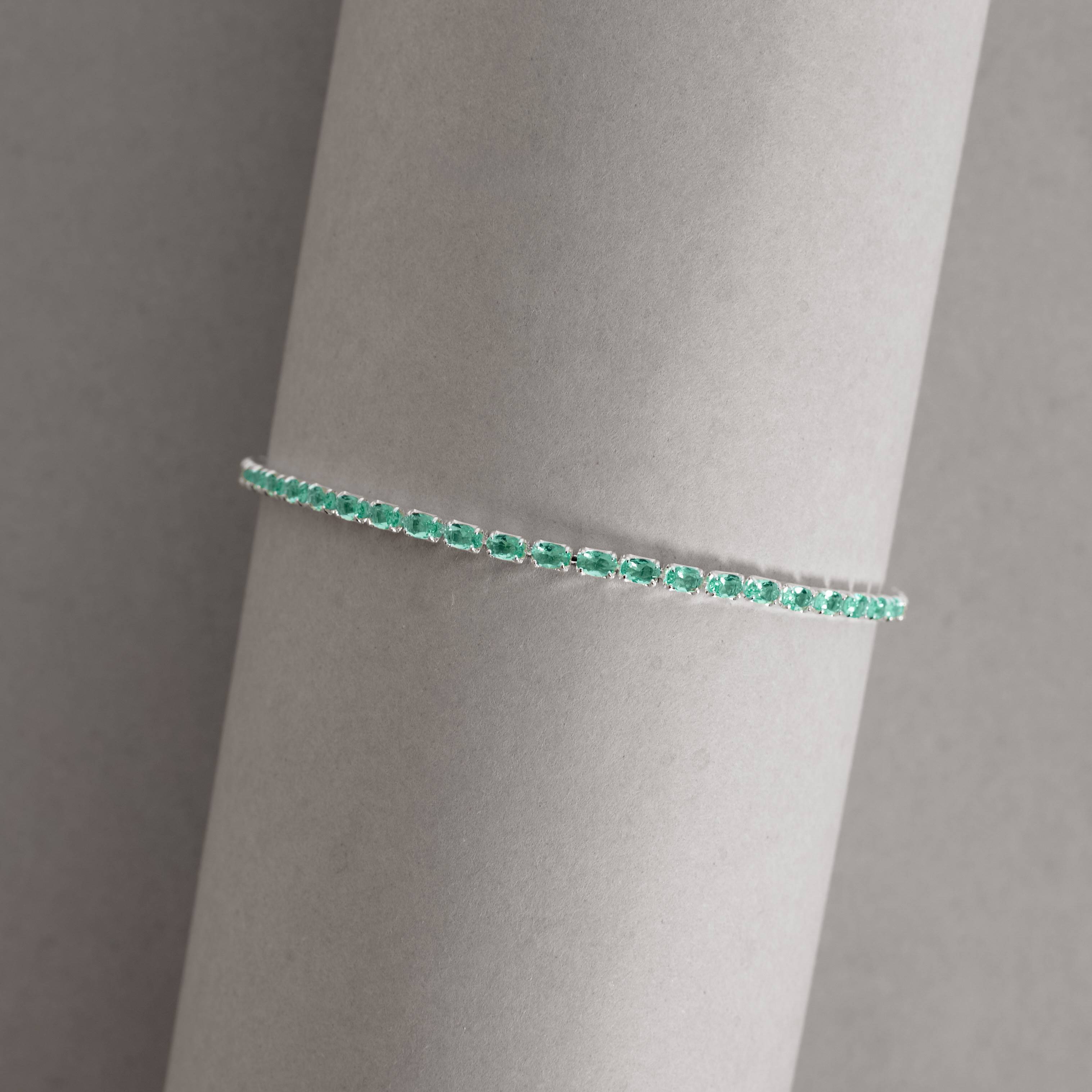 Pulseira Riviera zircônias ovais turmalina 2.1 16+4cm