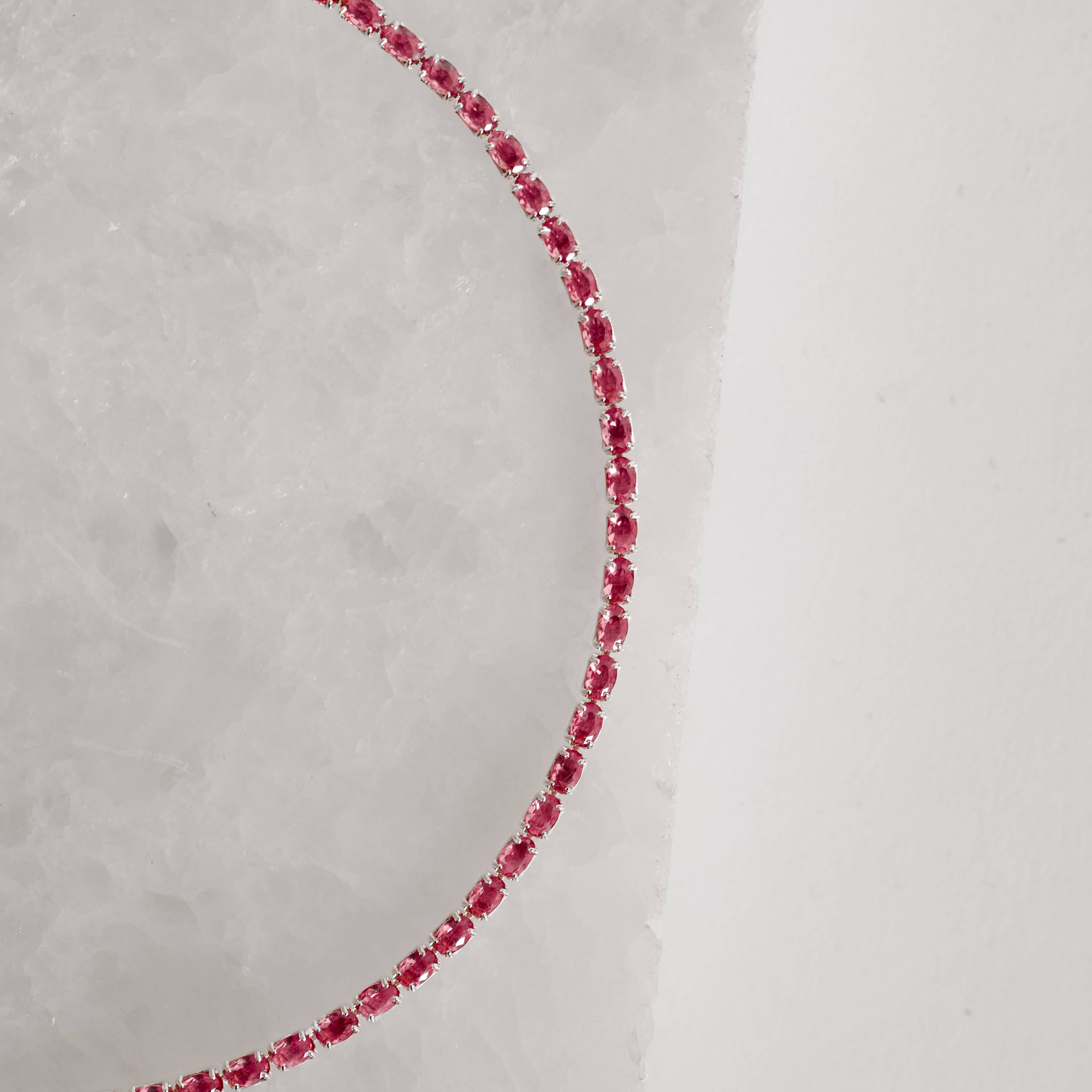 Pulseira Riviera zircônias ovais cereja 2.1 16+4cm