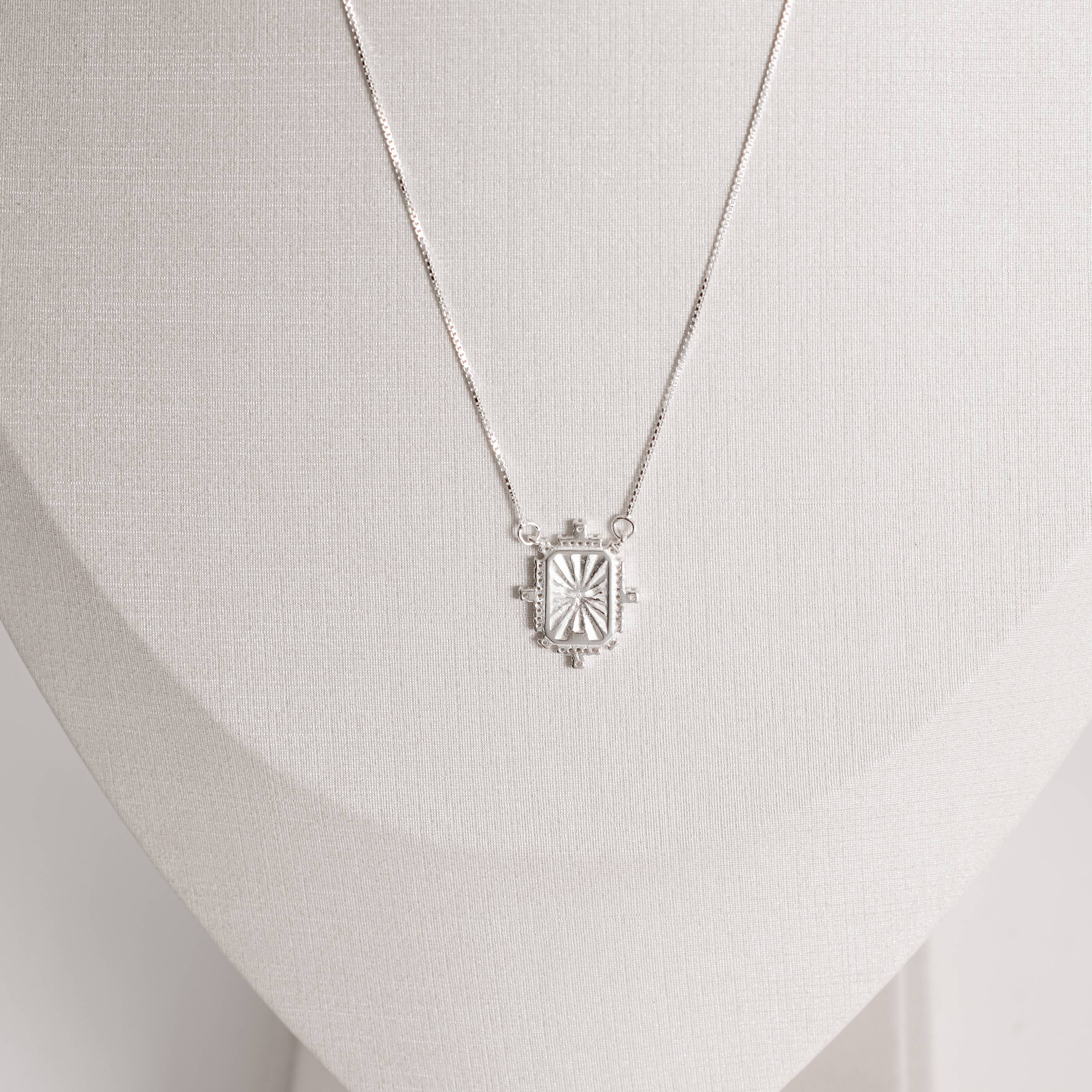 Imagem Secundária Colar medalha Espírito Santo com cravejado 19mm v15 45cm