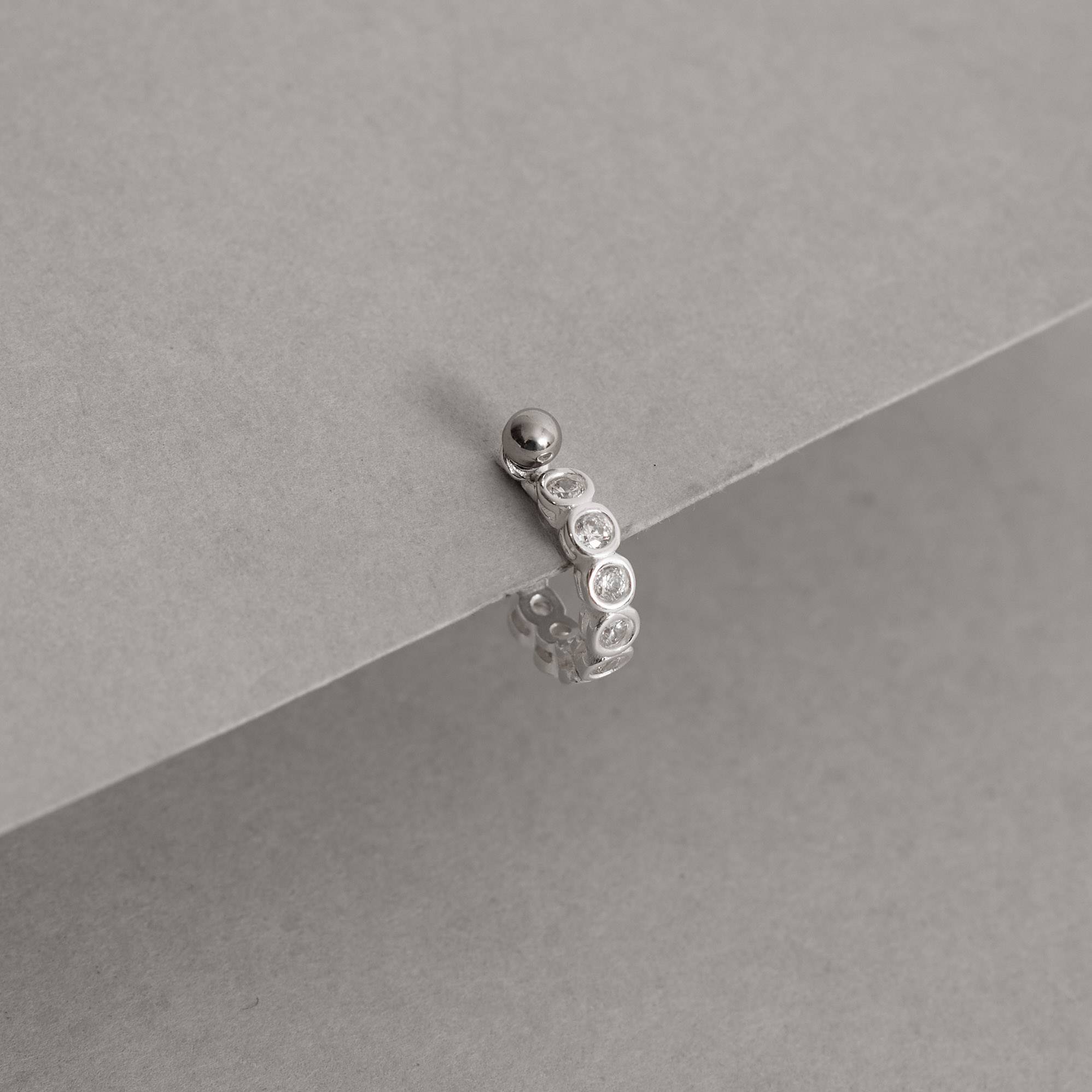 Piercing conch bolinhas com zircônias 12mm haste