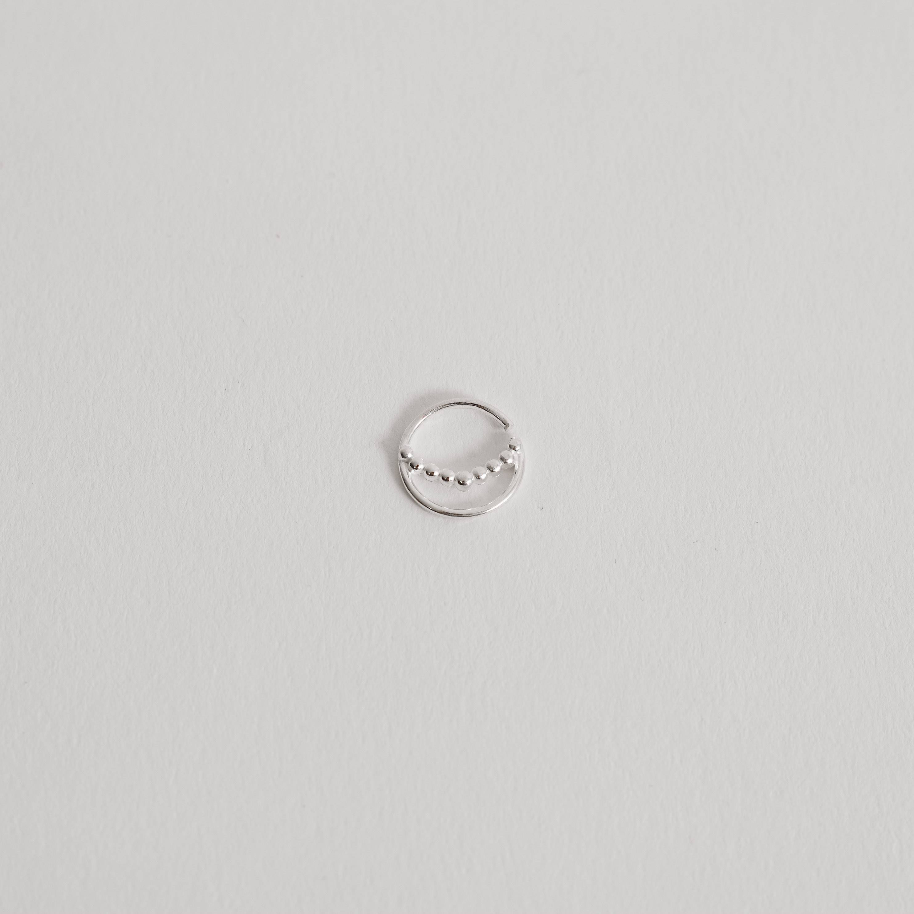 Piercing argola detalhe fio bolinhas 11mm