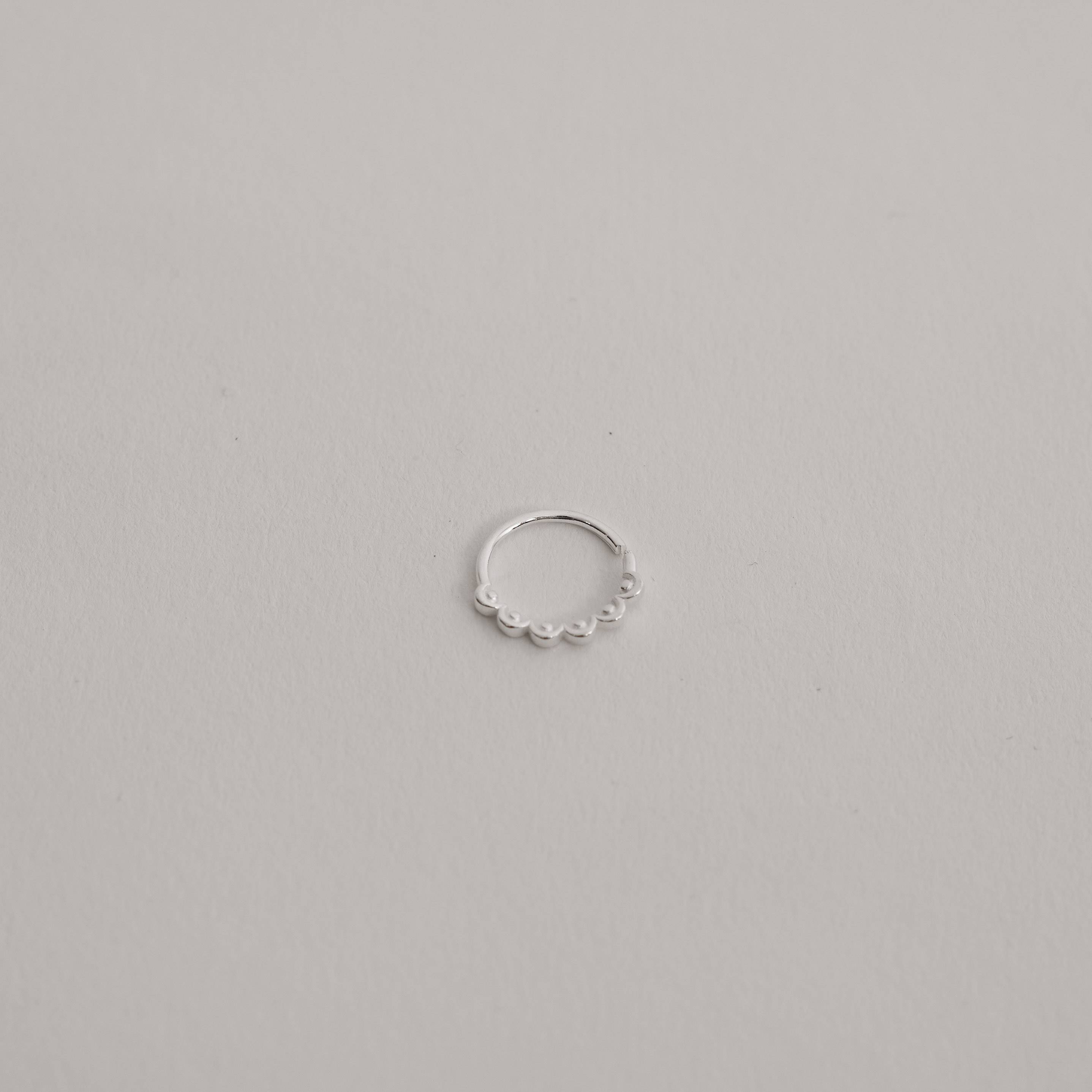 Piercing argola franja com bolinhas 10mm