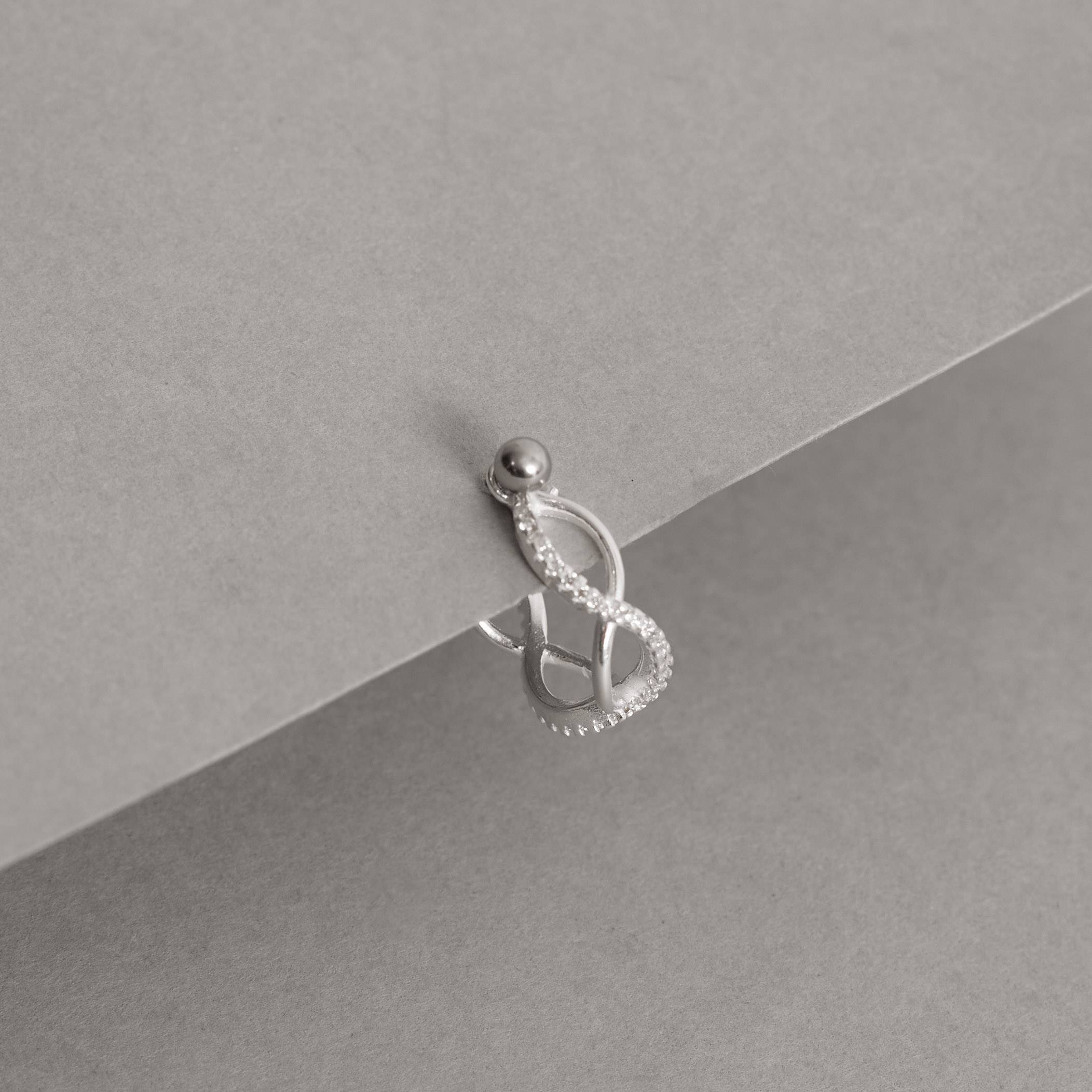 Piercing conch infinito cravejado 13mm haste