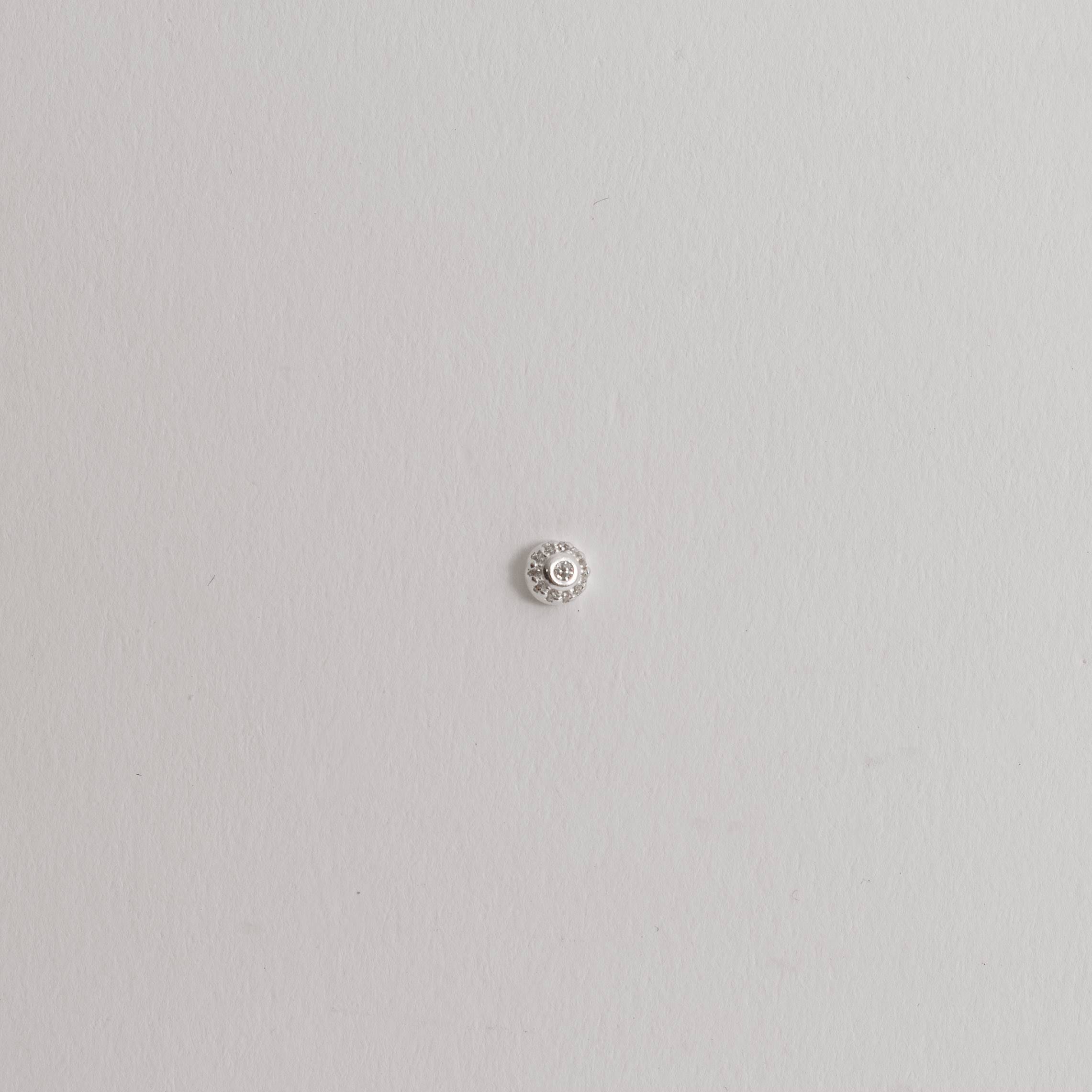 Piercing haste botão cravejado 4mm