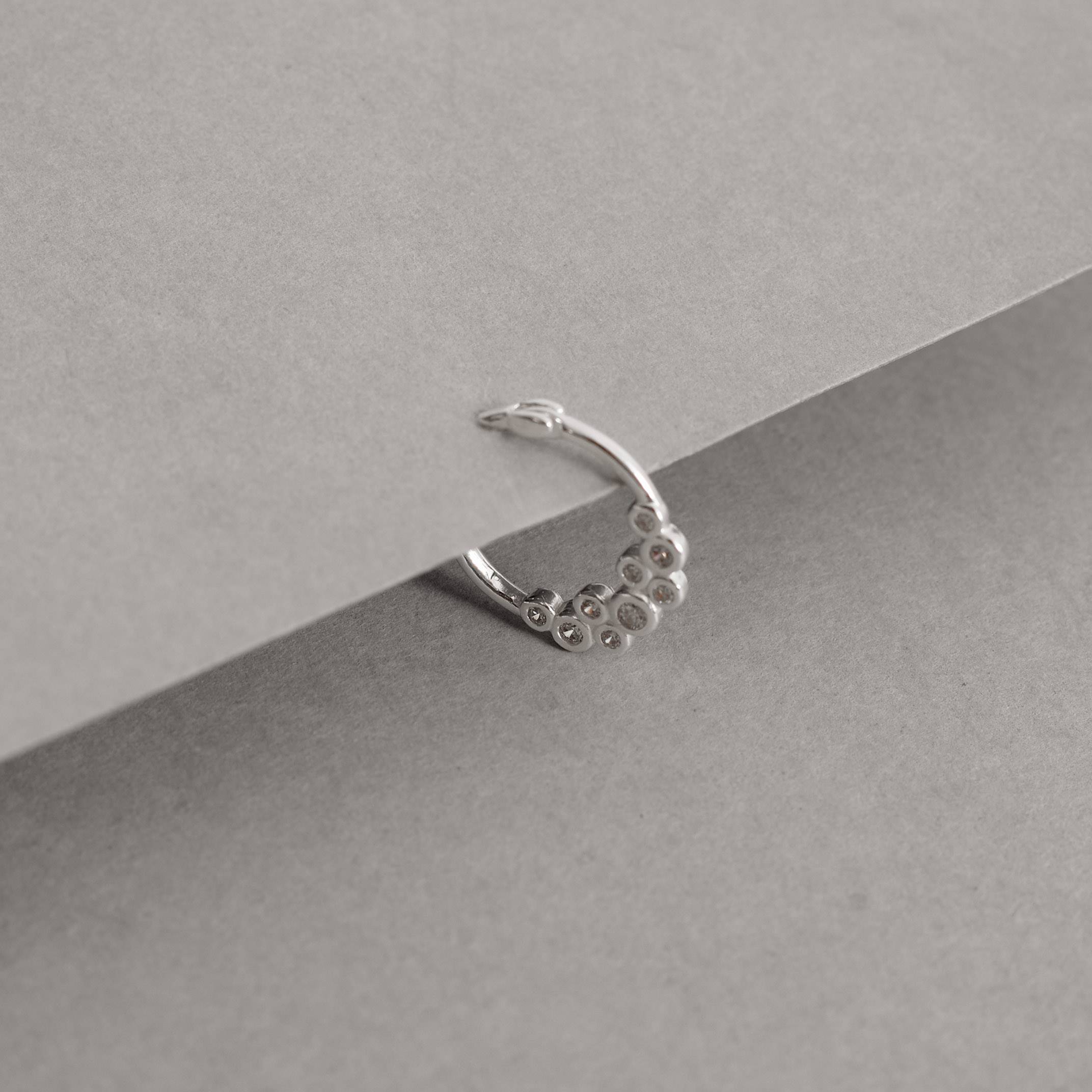 Piercing argola 12mm trava círculos com zircônias orelha esquerda