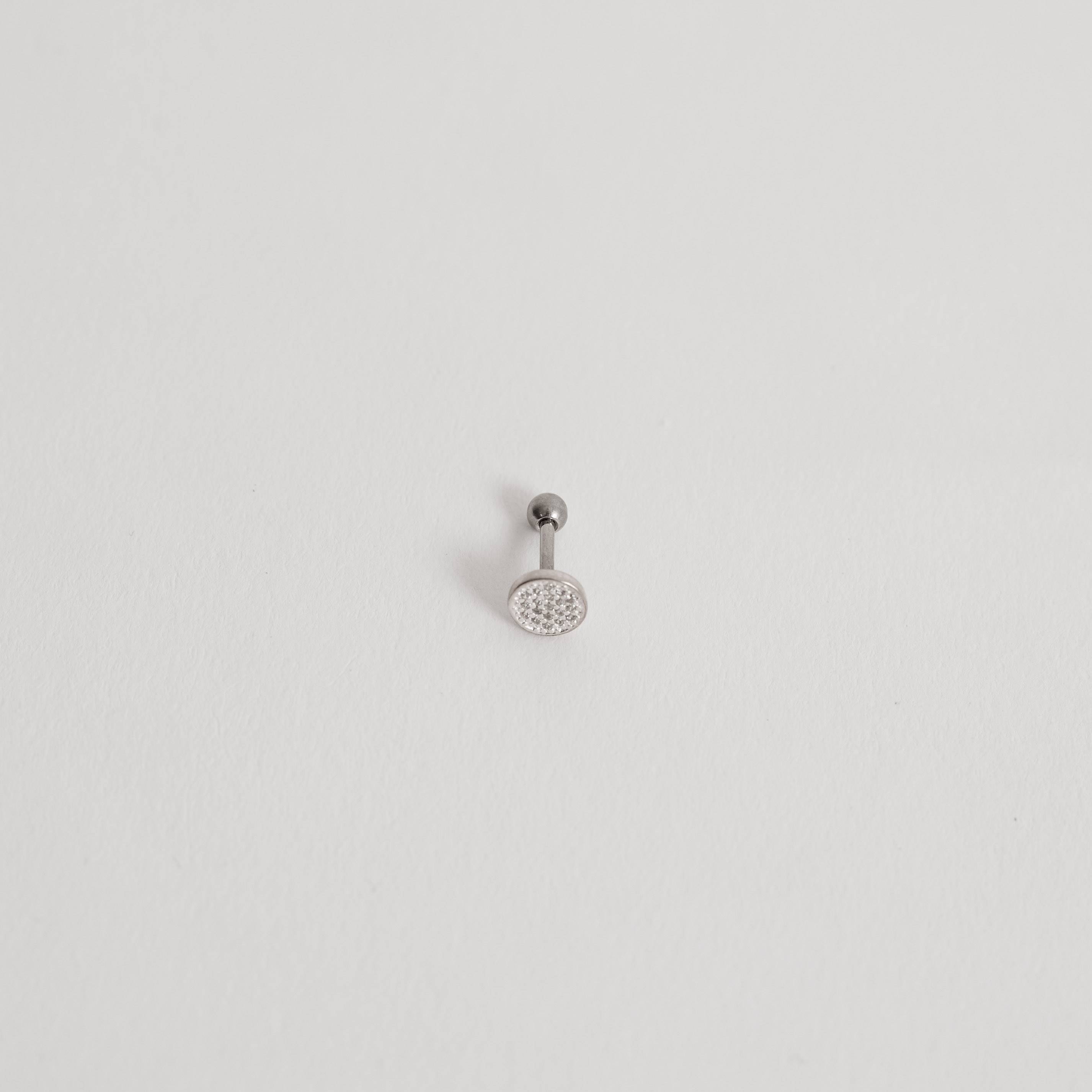 Piercing haste botão cravejado 5mm