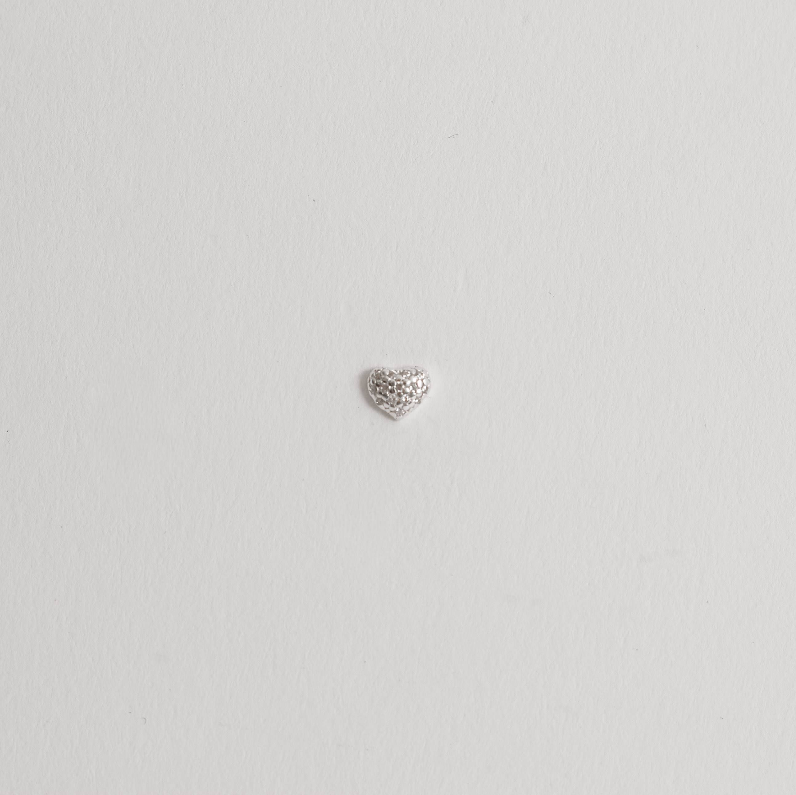 Piercing haste coração cravejado 6mm