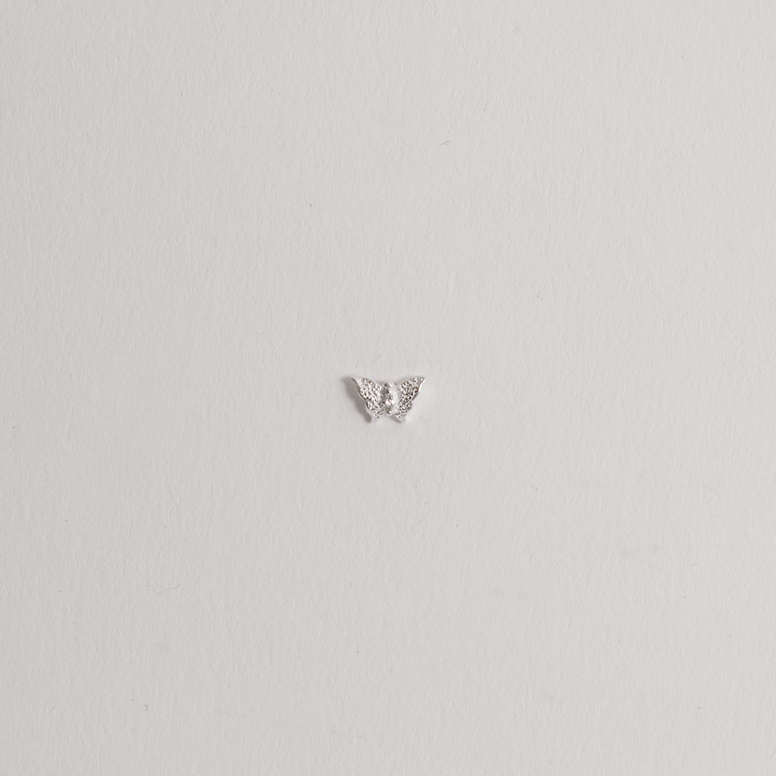 Piercing haste borboleta com zircônias 7mm