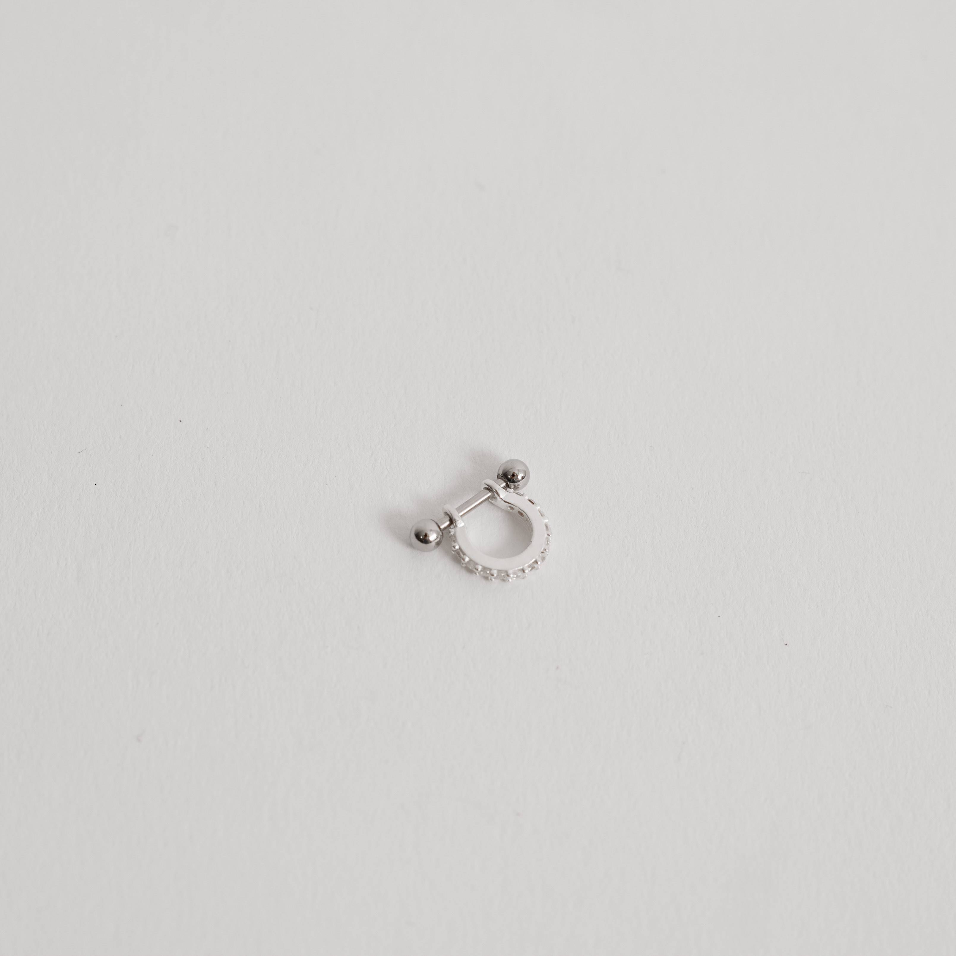 Piercing argola cravejada 9mm haste