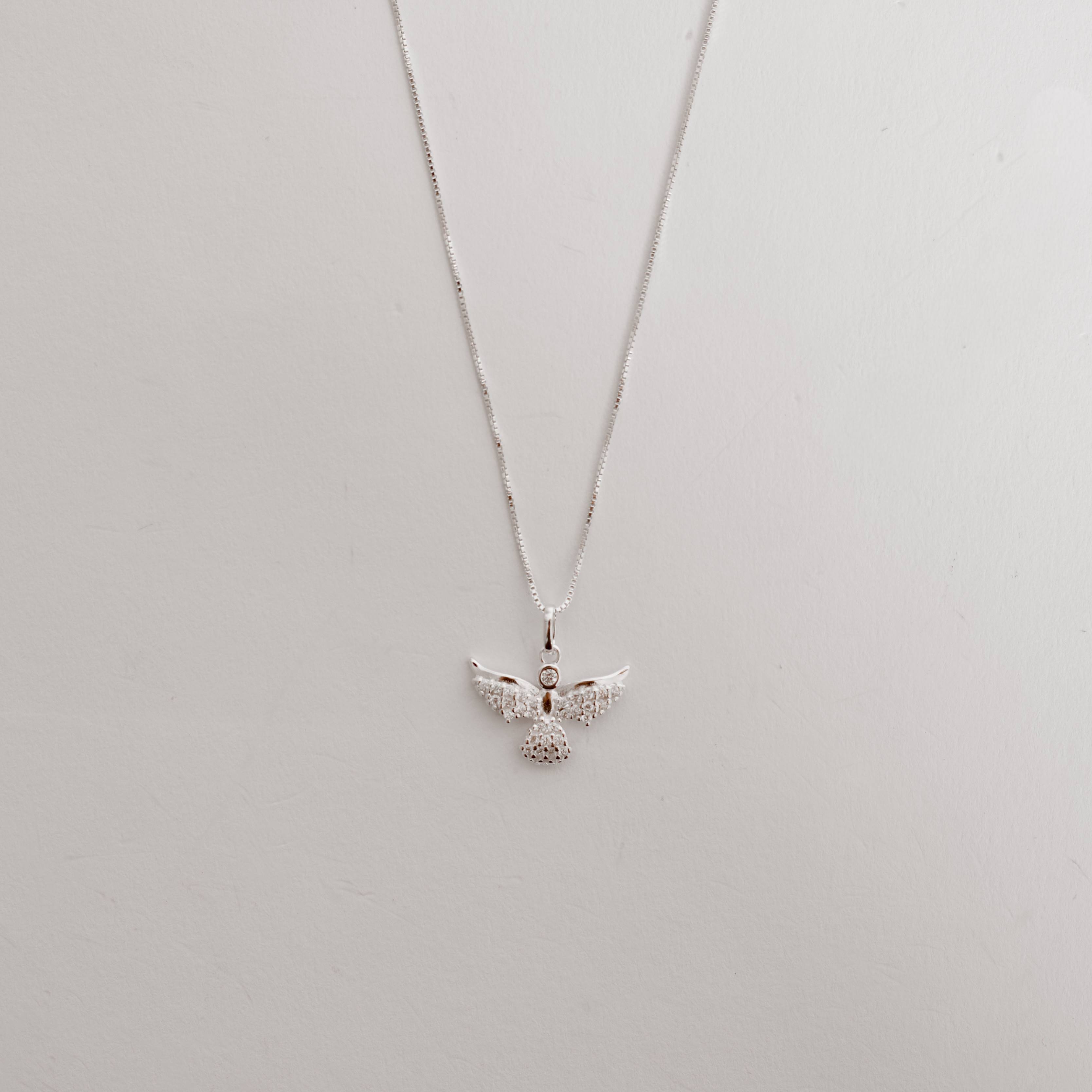 Imagem Colar pingente Espírito Santo cravejado 19mm 45cm