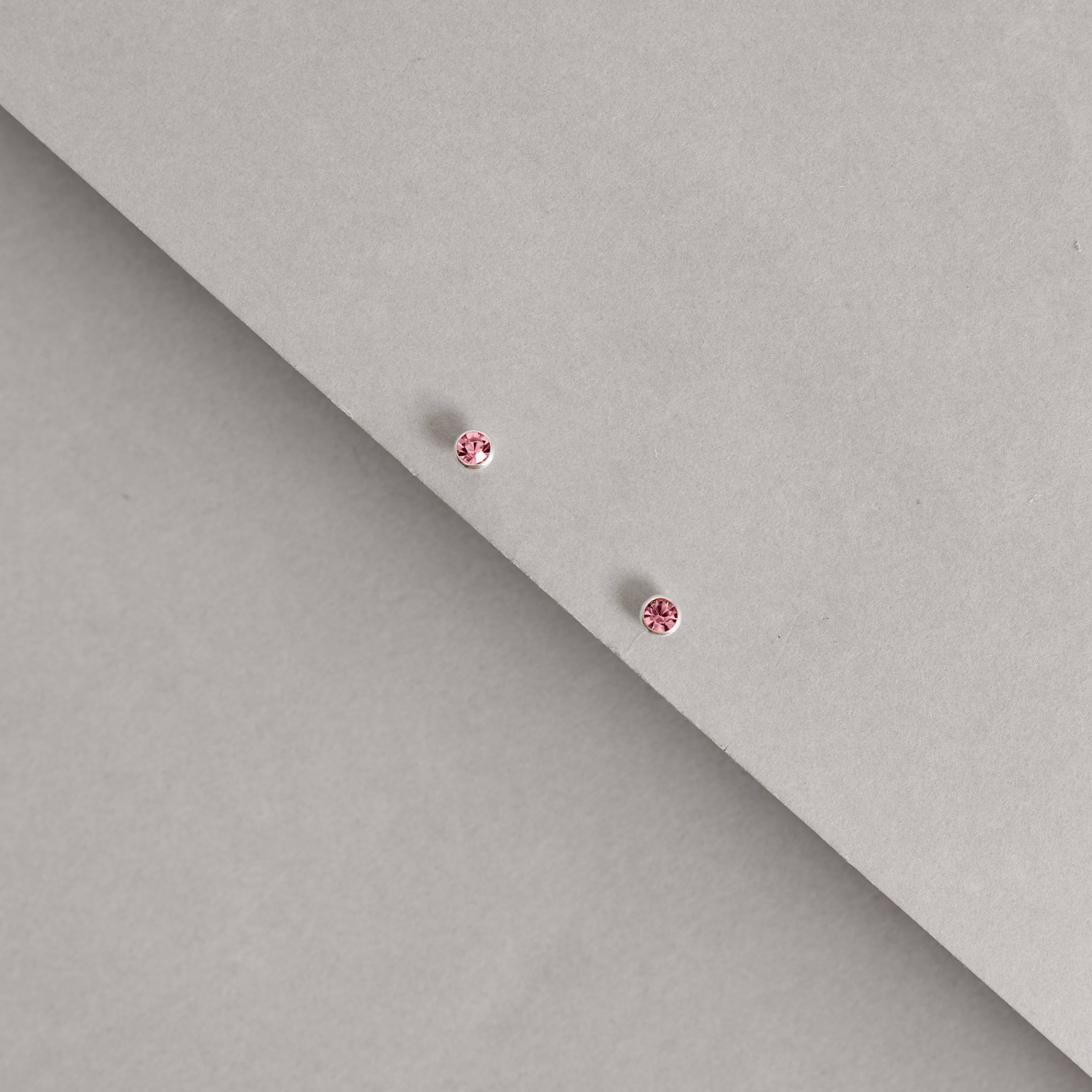 Imagem Secundária Brinco infantil zircônia 3mm rosa tarraxa baby - CI