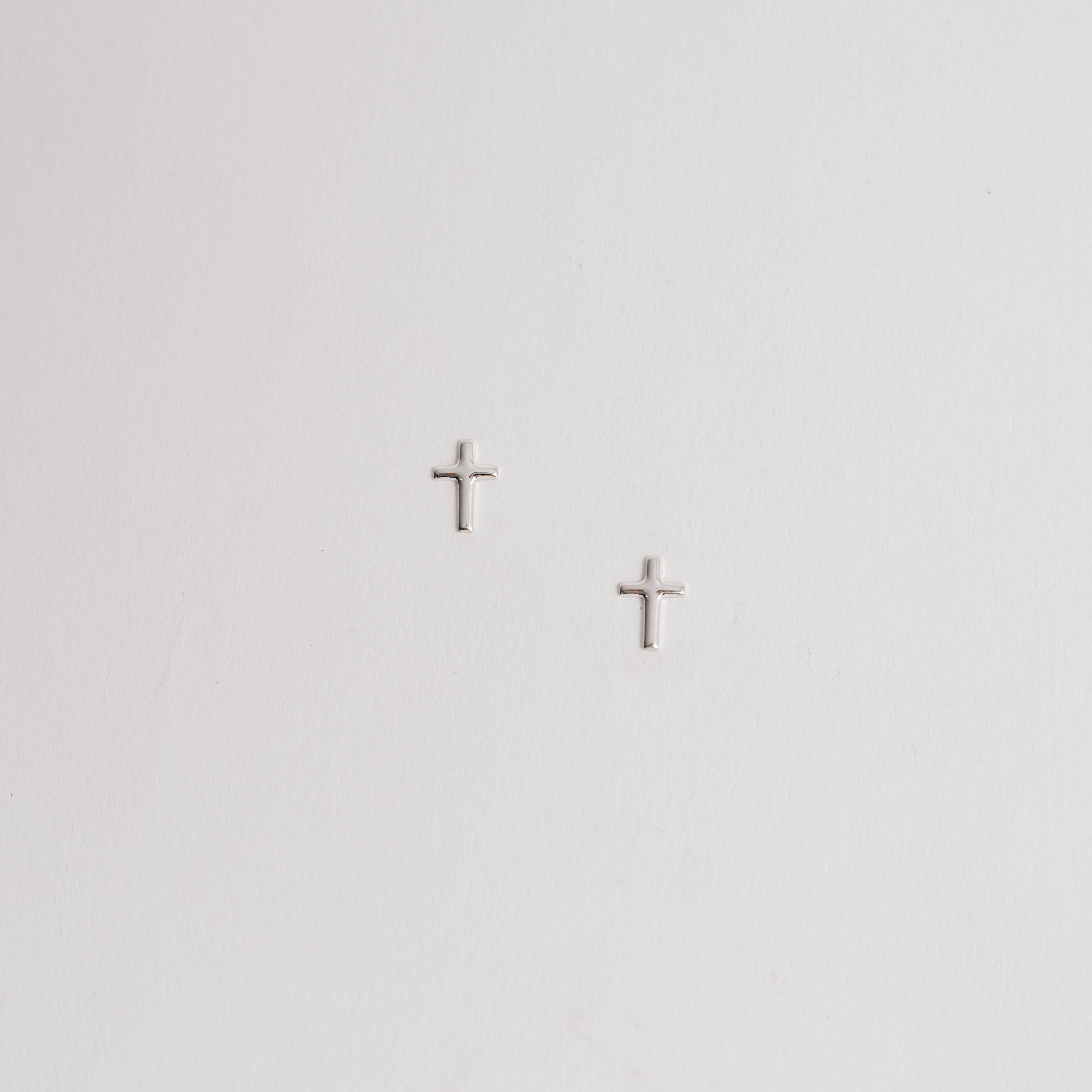 Imagem Brinco cruz lisa 9mm