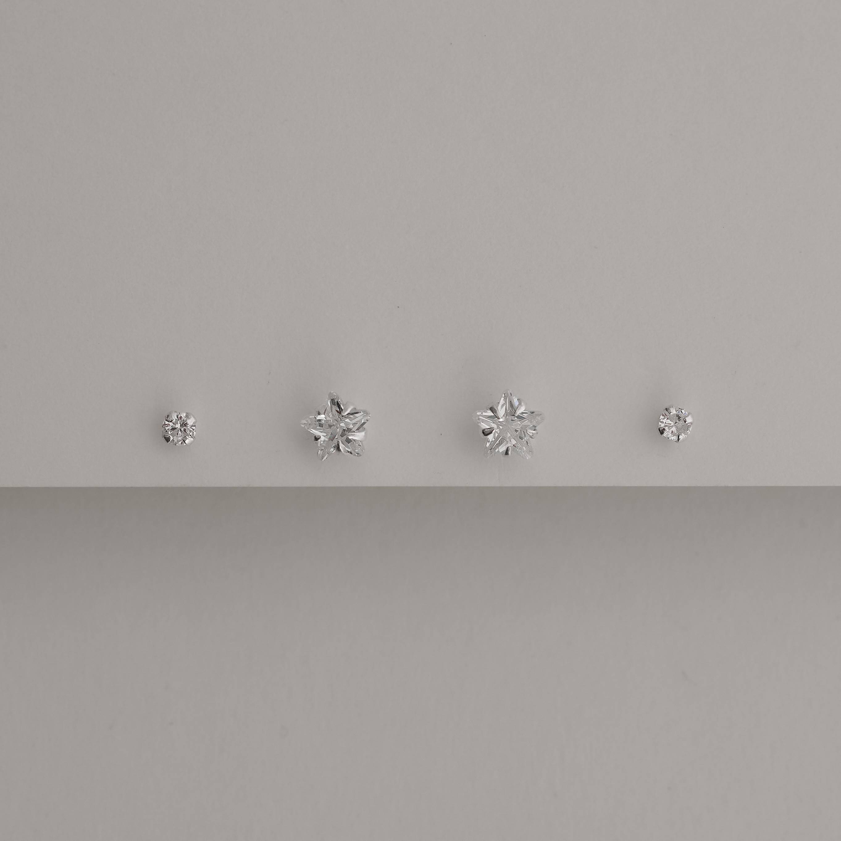 Dupla zircônias redonda 3mm e estrela 6mm