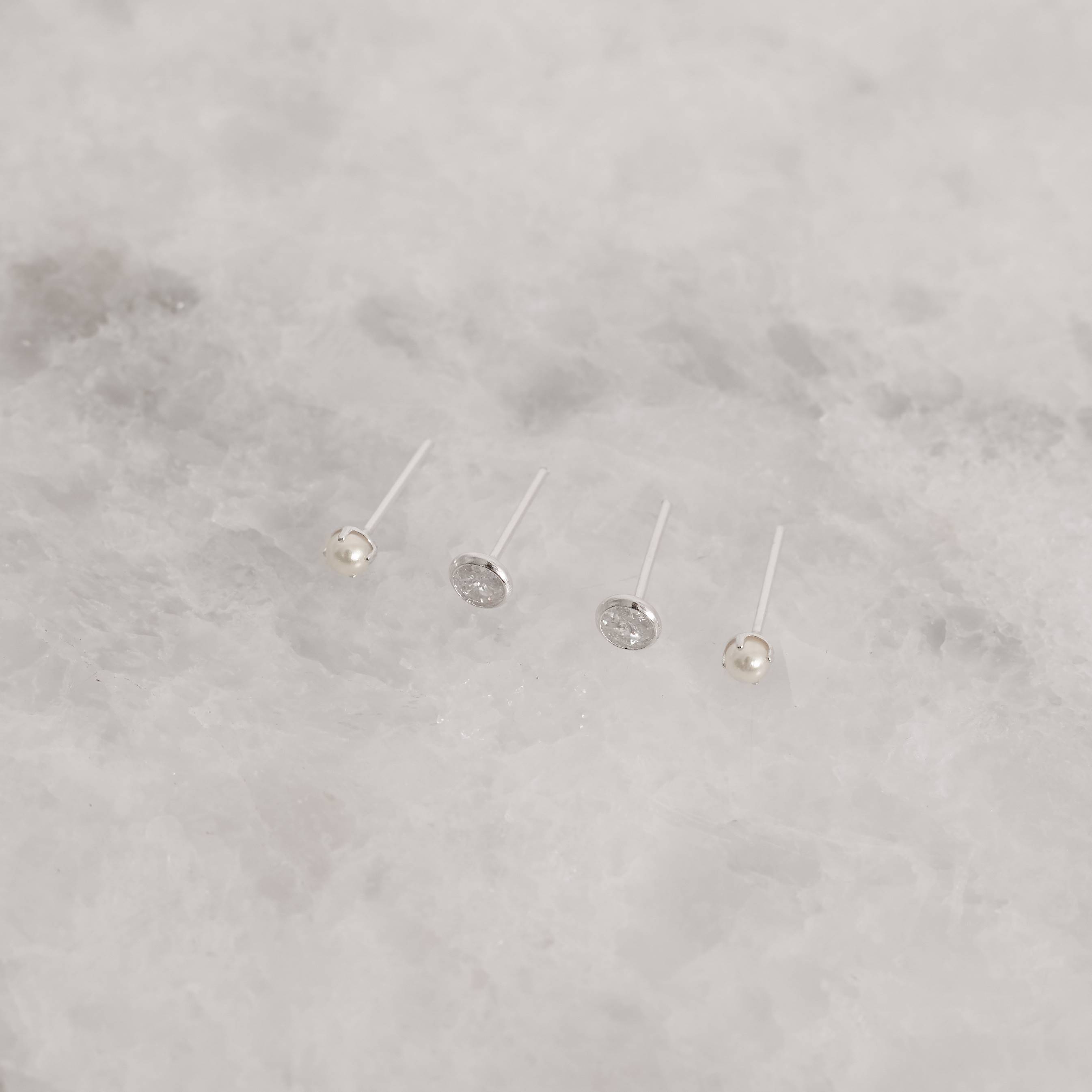 Dupla pérola 3mm e zircônia embutida 4mm