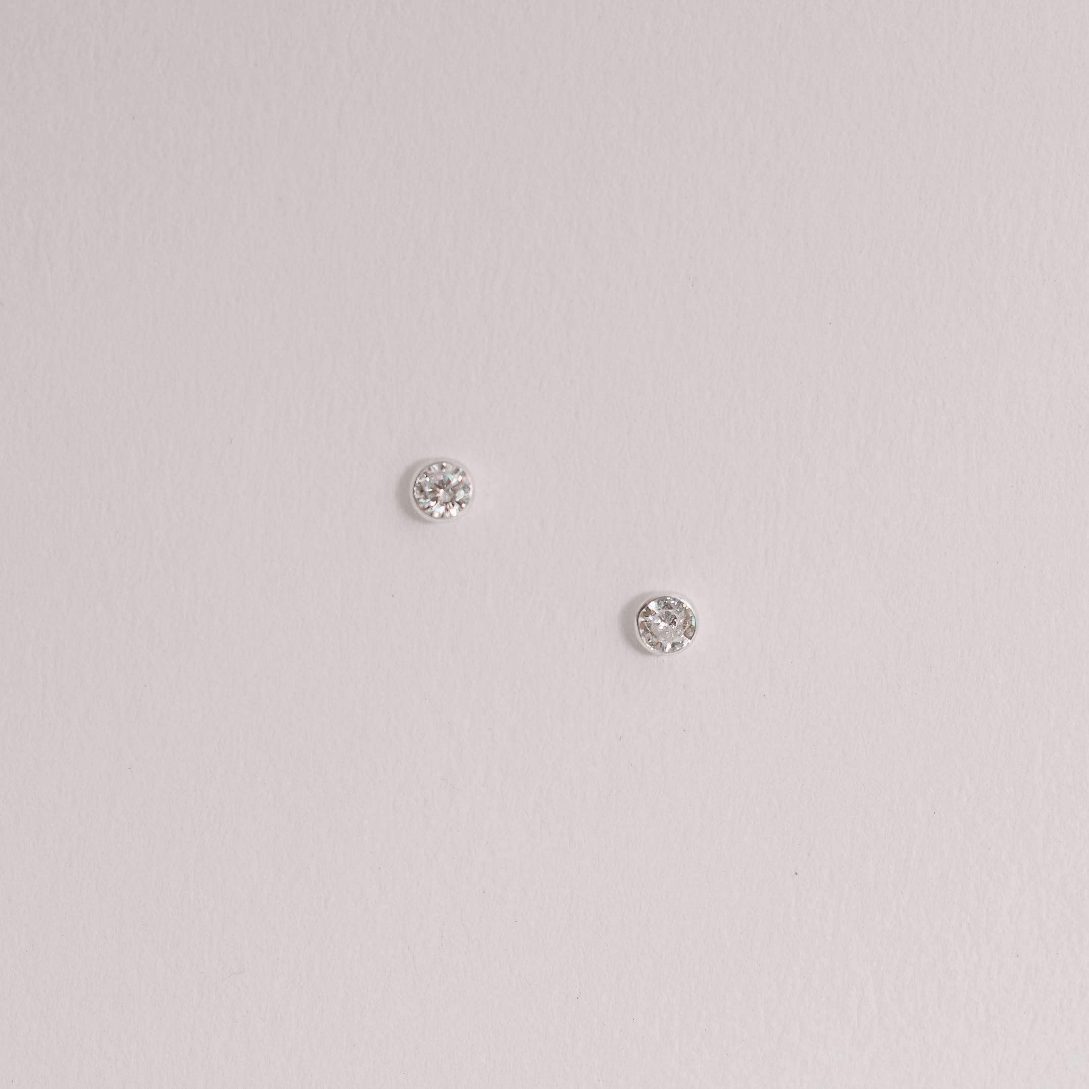 Imagem Brinco zircônia redonda cristal embutida 3mm